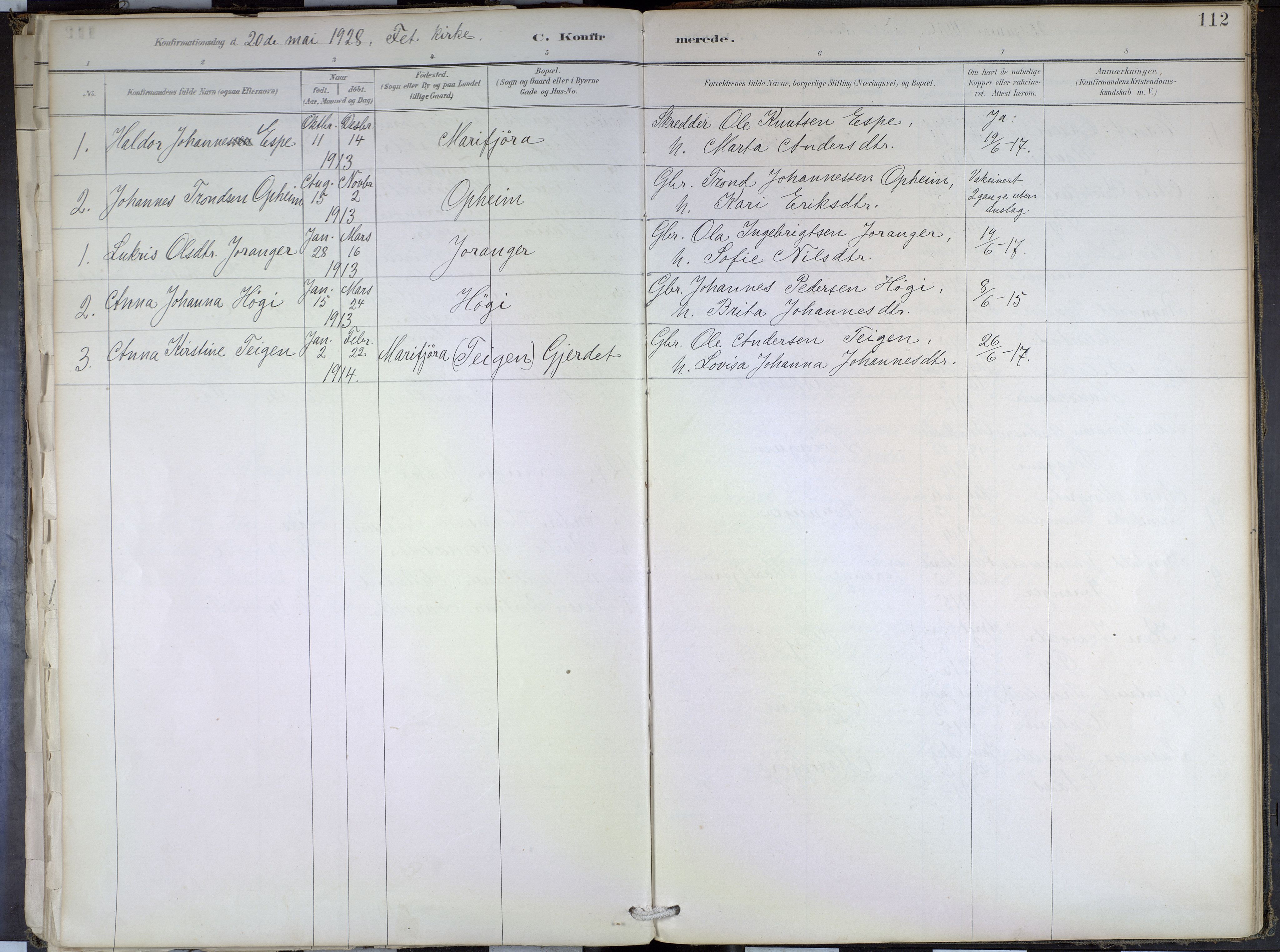 Hafslo sokneprestembete, SAB/A-80301/H/Haa/Haae/L0001: Parish register (official) no. E 1, 1886-1934, p. 112