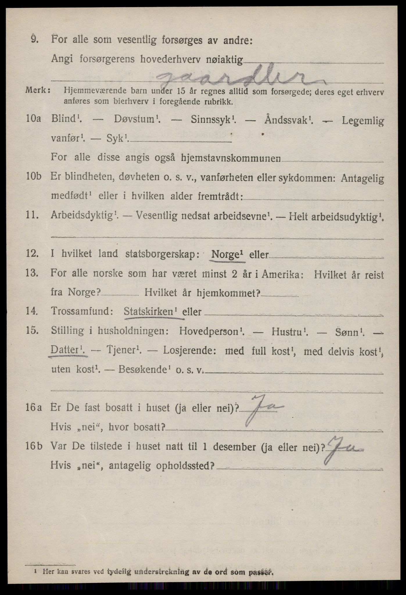 SAT, 1920 census for Vatne, 1920, p. 2625