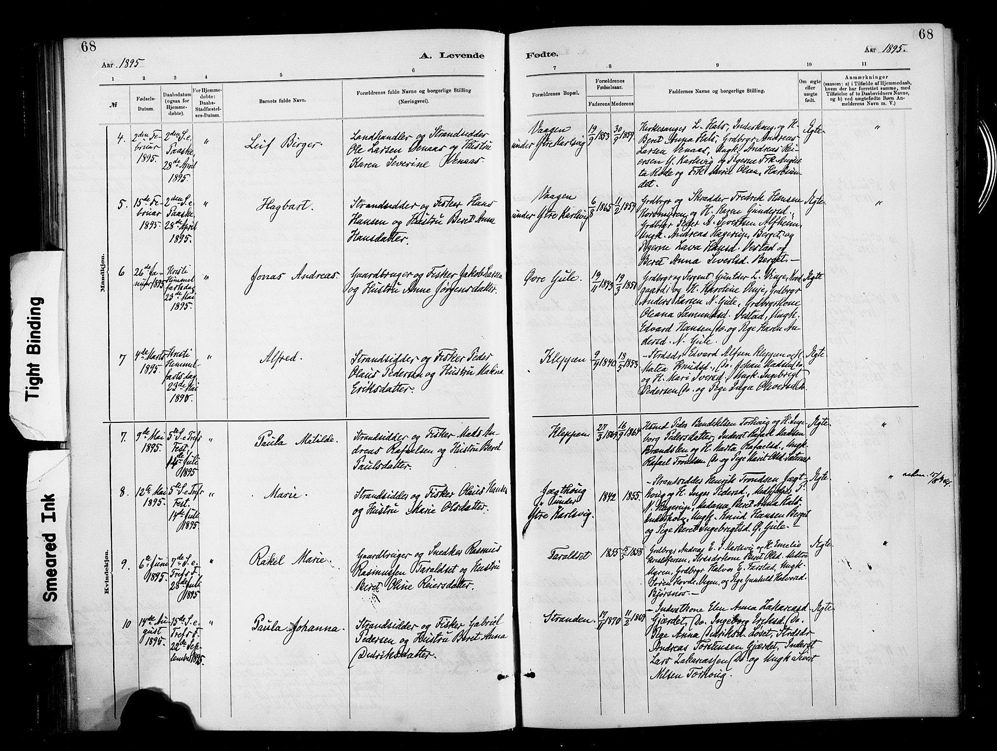 Ministerialprotokoller, klokkerbøker og fødselsregistre - Møre og Romsdal, AV/SAT-A-1454/566/L0769: Parish register (official) no. 566A08, 1881-1903, p. 68