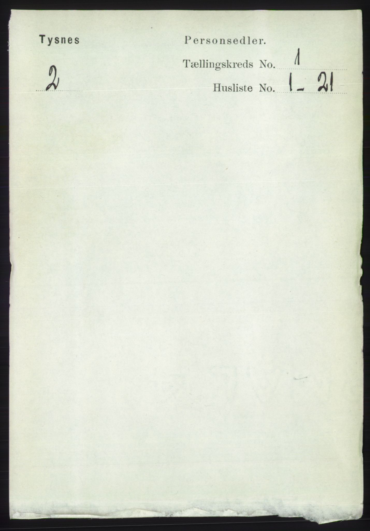 RA, 1891 census for 1223 Tysnes, 1891, p. 87