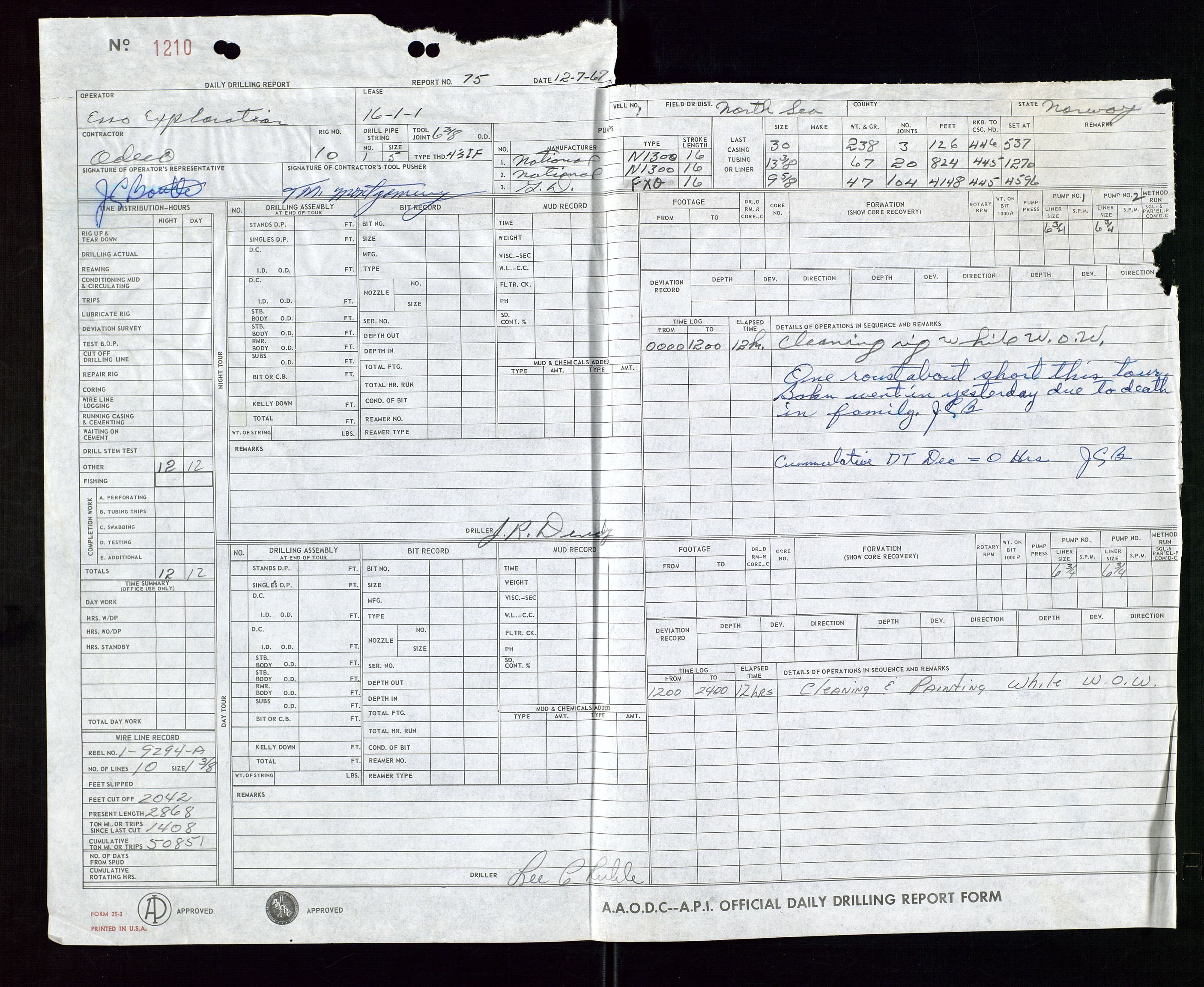 Pa 1512 - Esso Exploration and Production Norway Inc., AV/SAST-A-101917/E/Ea/L0014: Well 16/1-1, 1967-1968, p. 767