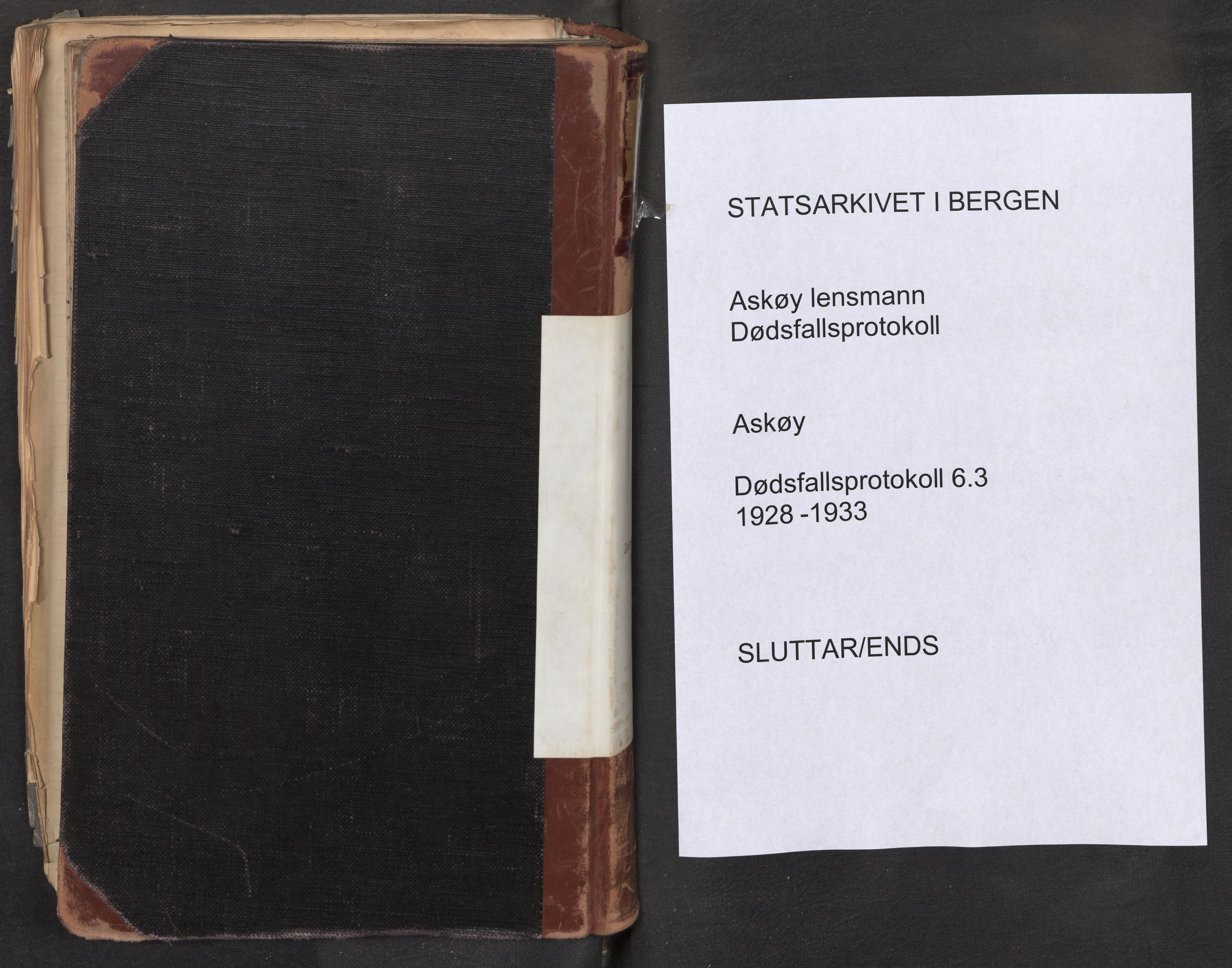 Lensmannen i Askøy, SAB/A-31001/0006/L0003: Dødsfallprotokoll med register , 1928-1933