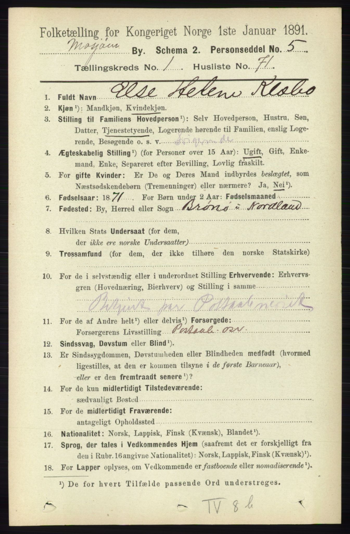 RA, 1891 census for 1802 Mosjøen, 1891, p. 570