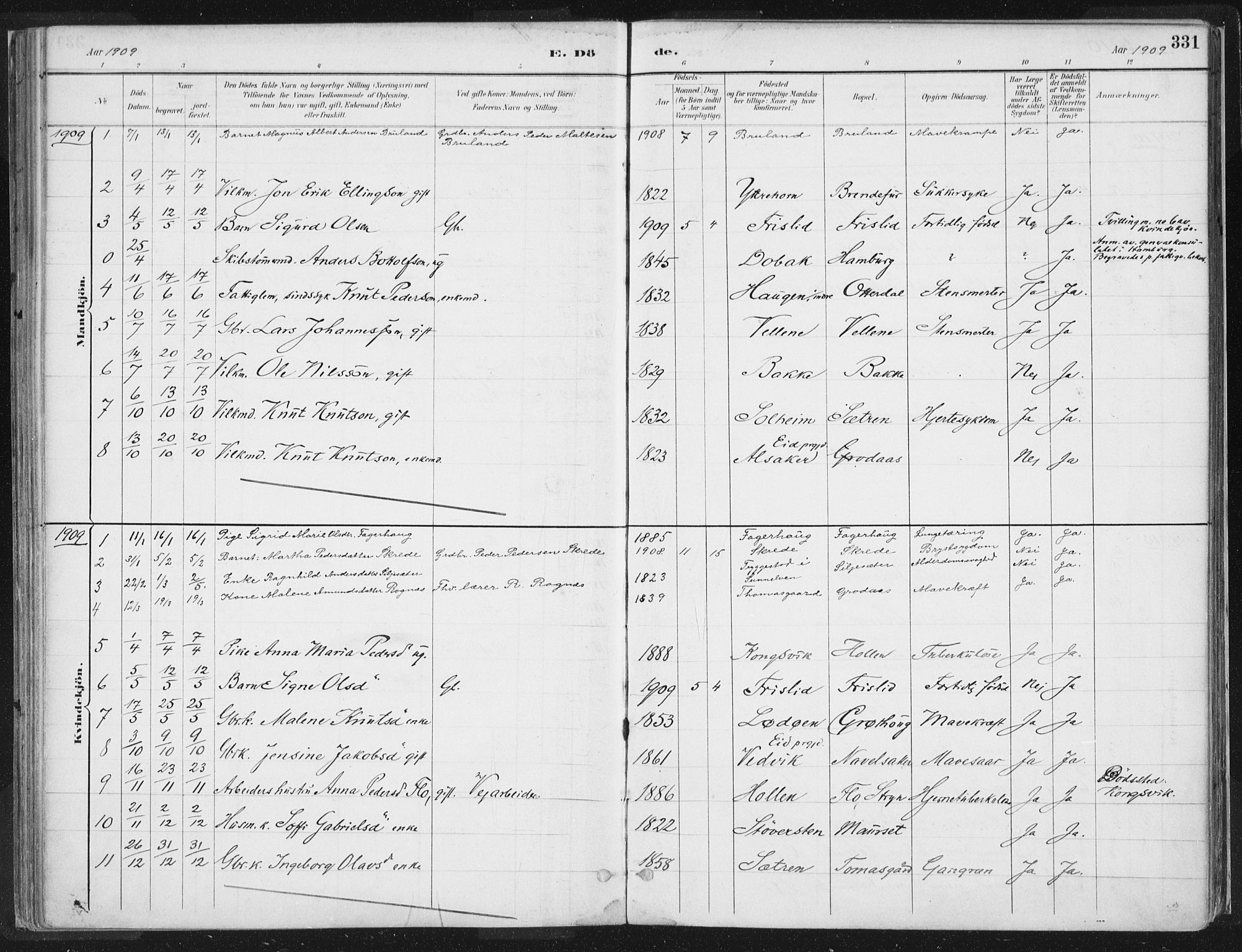 Hornindal sokneprestembete, AV/SAB-A-82401/H/Haa/Haaa/L0003/0002: Parish register (official) no. A 3B, 1885-1917, p. 331