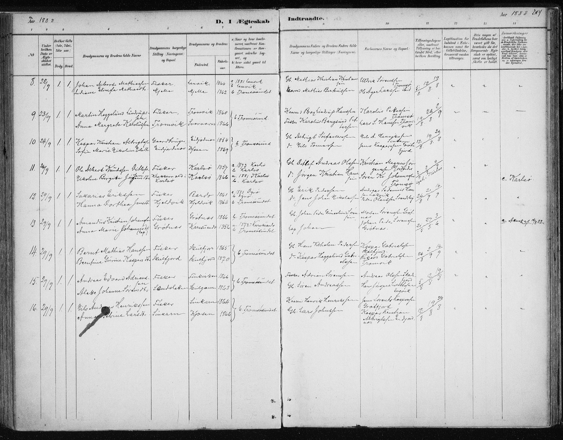 Tromsøysund sokneprestkontor, AV/SATØ-S-1304/G/Ga/L0004kirke: Parish register (official) no. 4, 1880-1888, p. 214