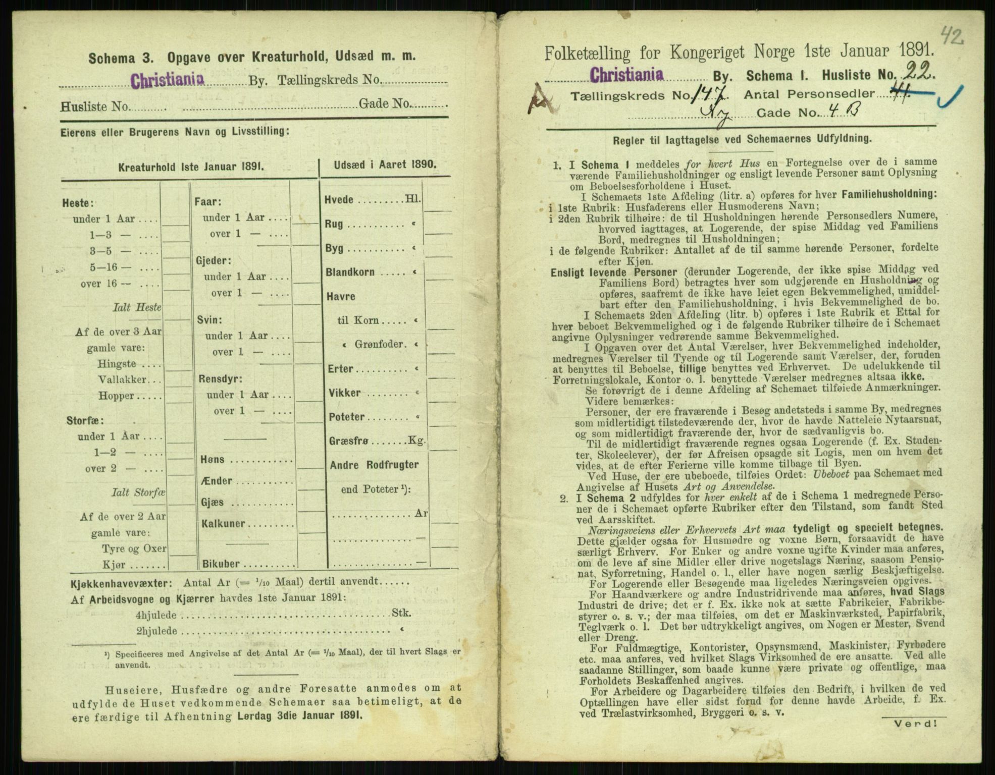 RA, 1891 census for 0301 Kristiania, 1891, p. 81583