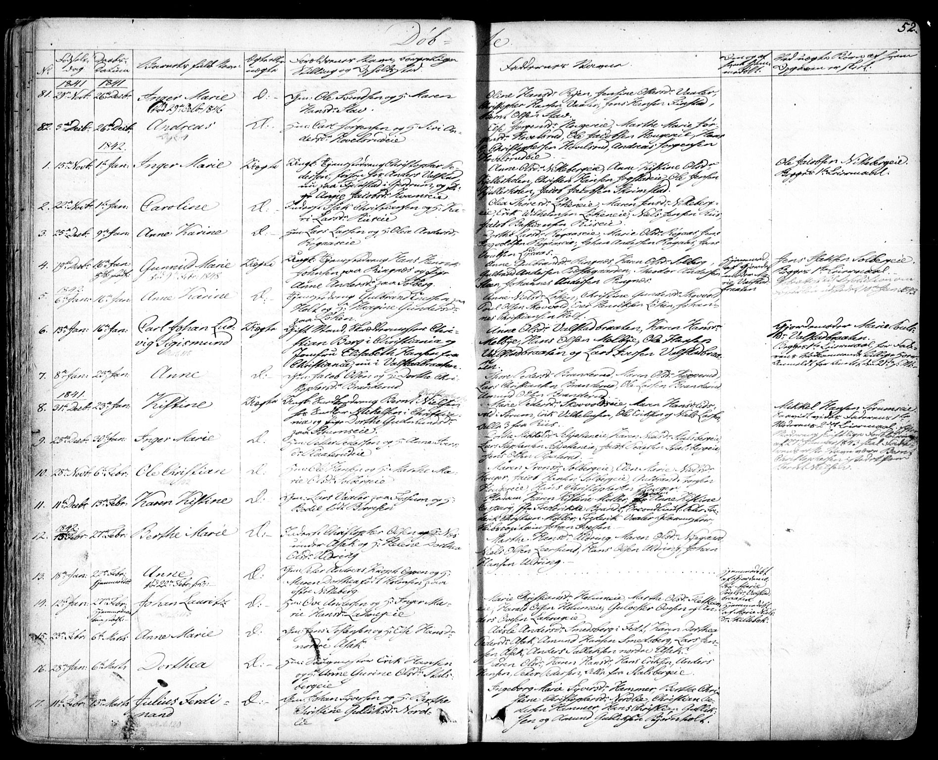 Skedsmo prestekontor Kirkebøker, SAO/A-10033a/F/Fa/L0009: Parish register (official) no. I 9, 1830-1853, p. 52