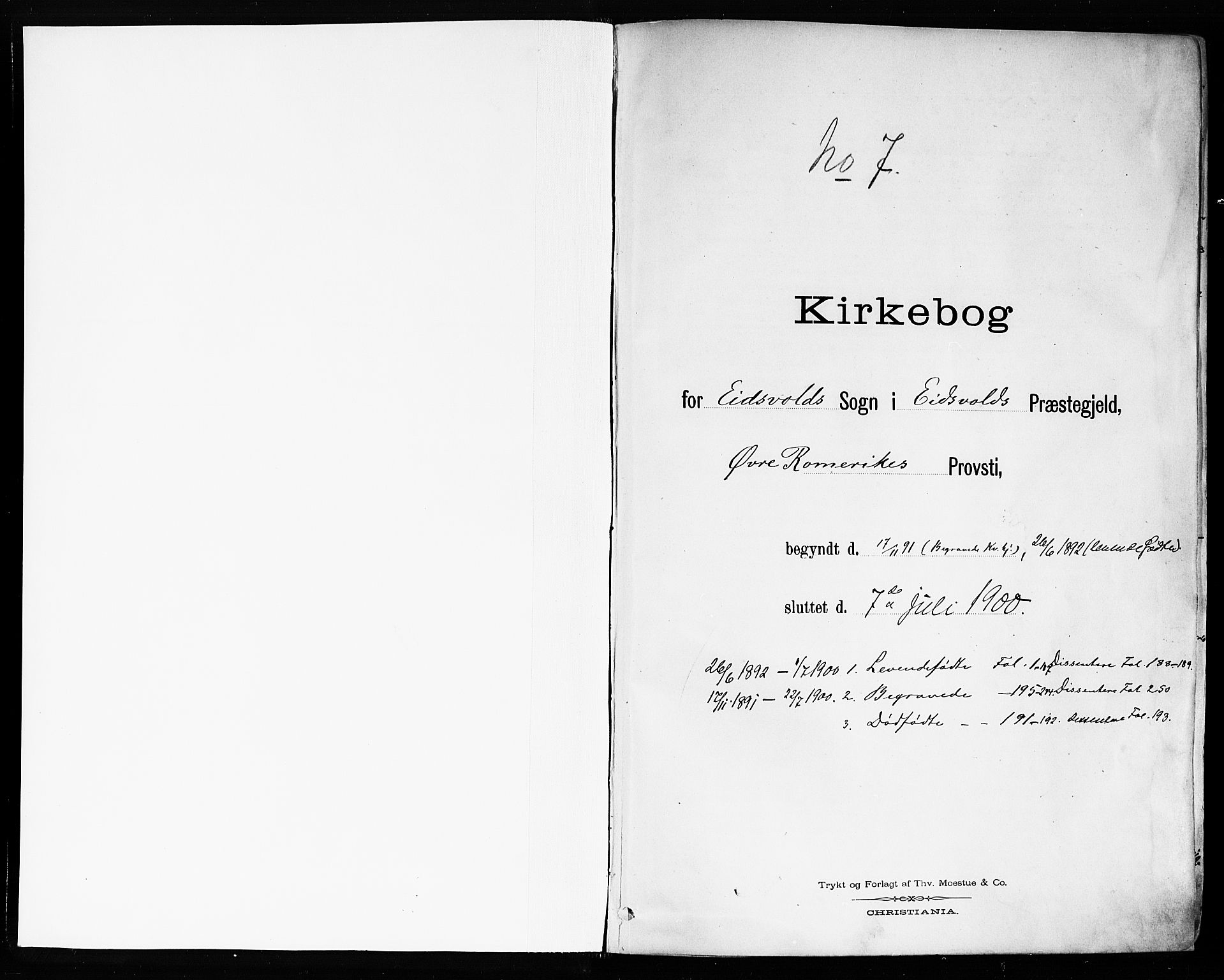 Eidsvoll prestekontor Kirkebøker, AV/SAO-A-10888/F/Fa/L0004: Parish register (official) no. I 4, 1891-1900