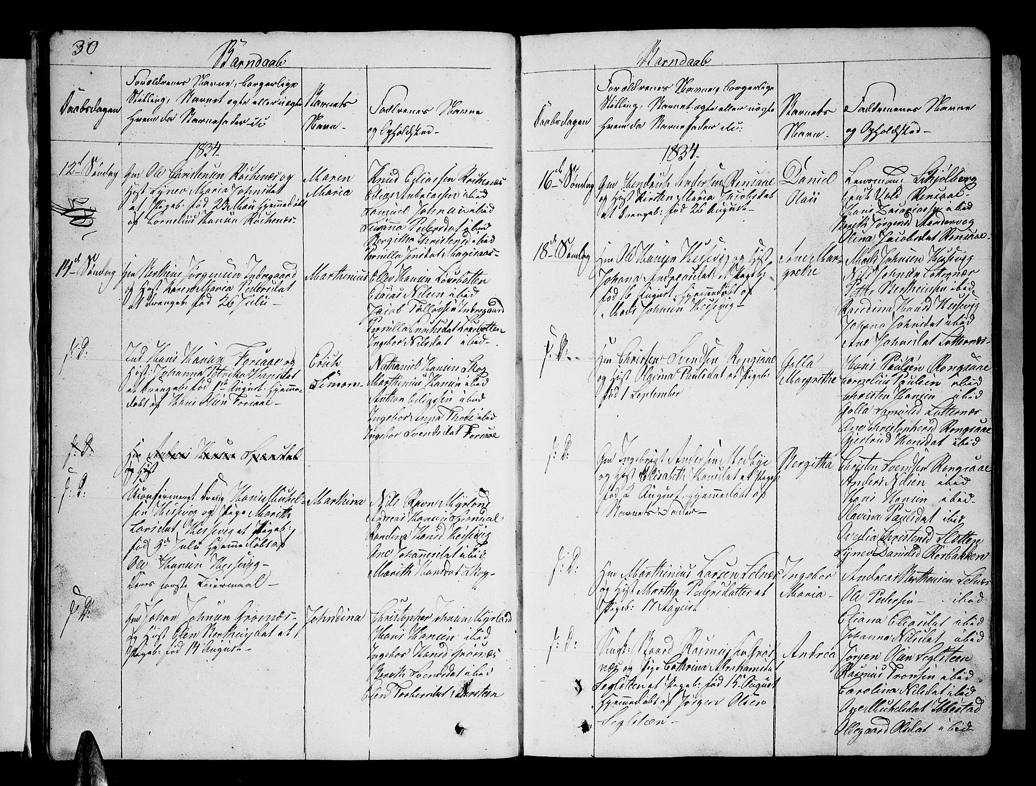 Ibestad sokneprestembete, AV/SATØ-S-0077/H/Ha/Hab/L0003klokker: Parish register (copy) no. 3, 1833-1852, p. 30