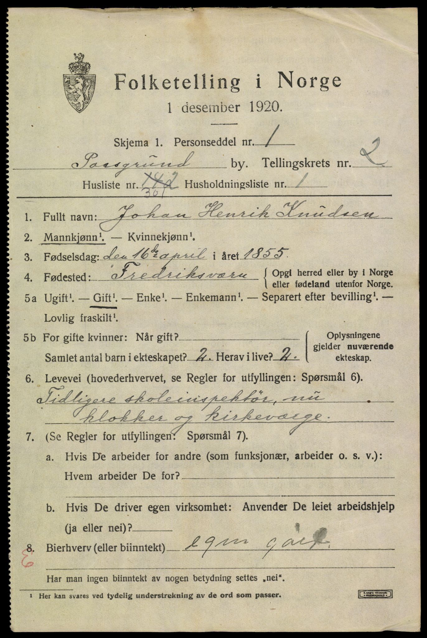 SAKO, 1920 census for Porsgrunn, 1920, p. 14435