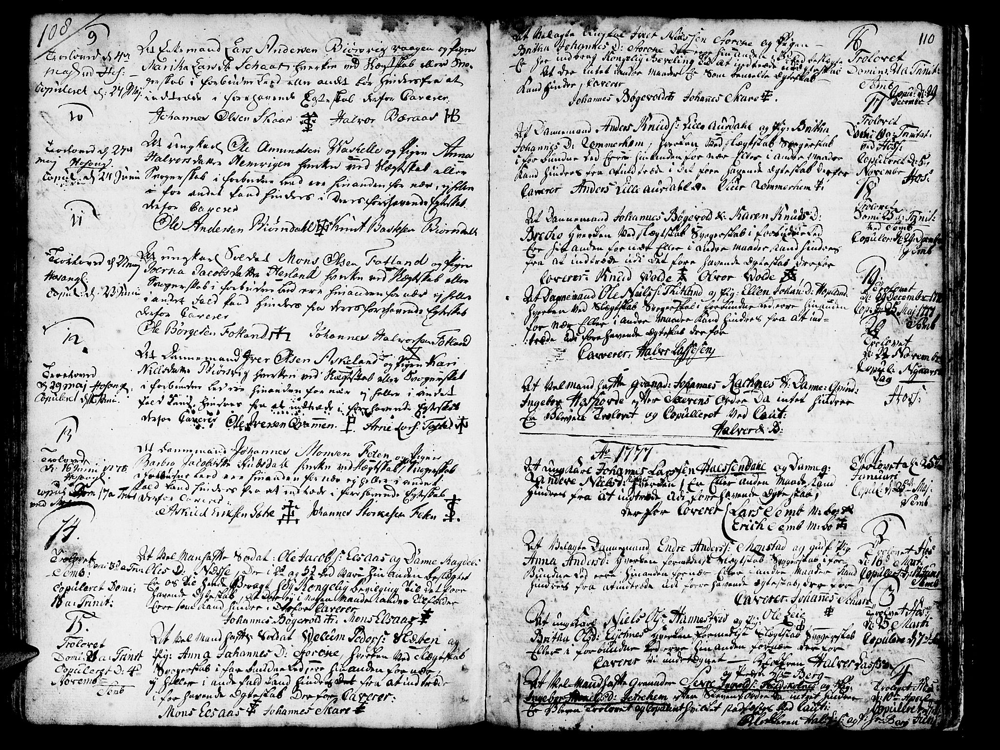 Hosanger sokneprestembete, SAB/A-75801/H/Haa: Parish register (official) no. A 2 /1, 1766-1793, p. 110