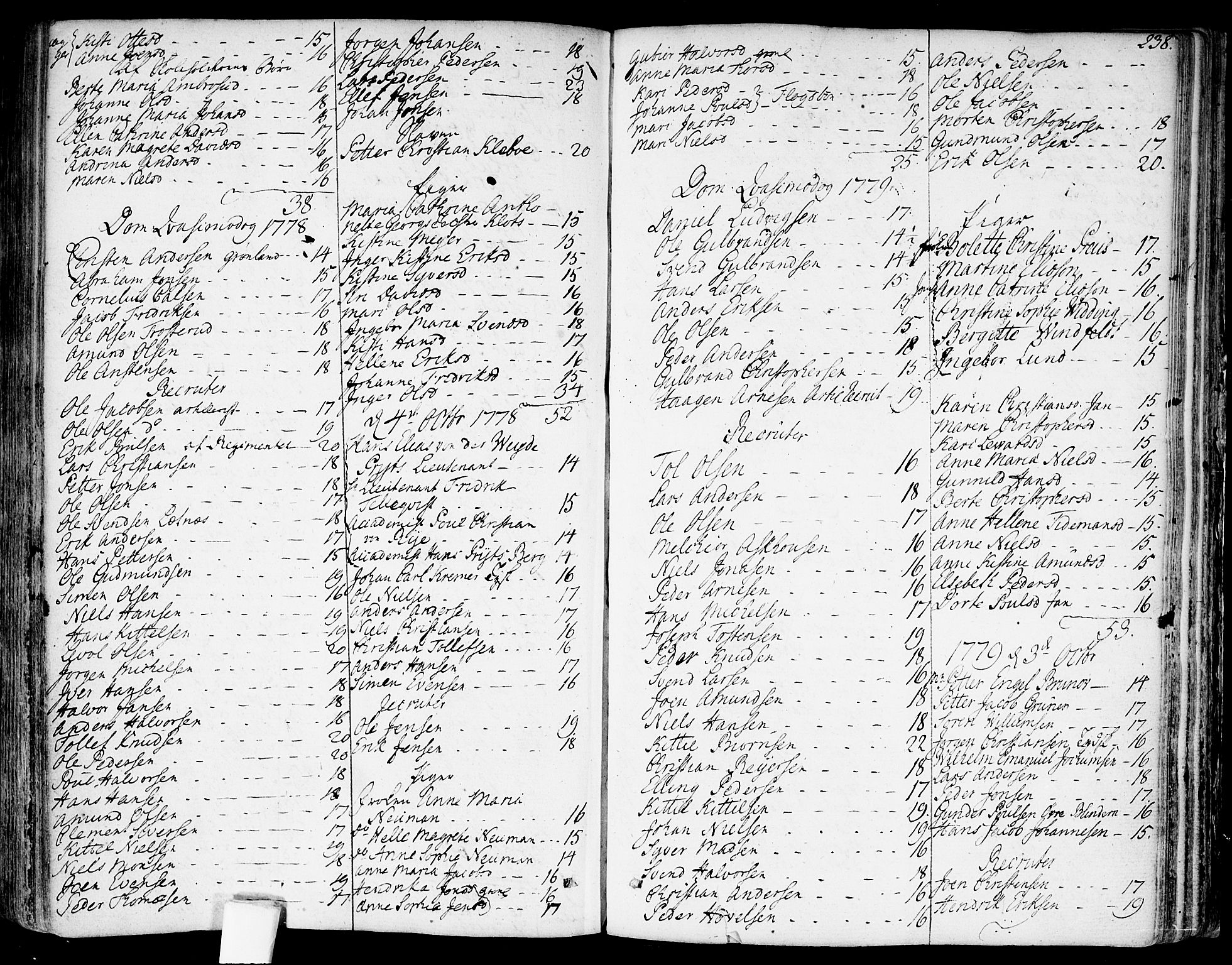 Garnisonsmenigheten Kirkebøker, SAO/A-10846/F/Fa/L0003: Parish register (official) no. 3, 1777-1809, p. 238
