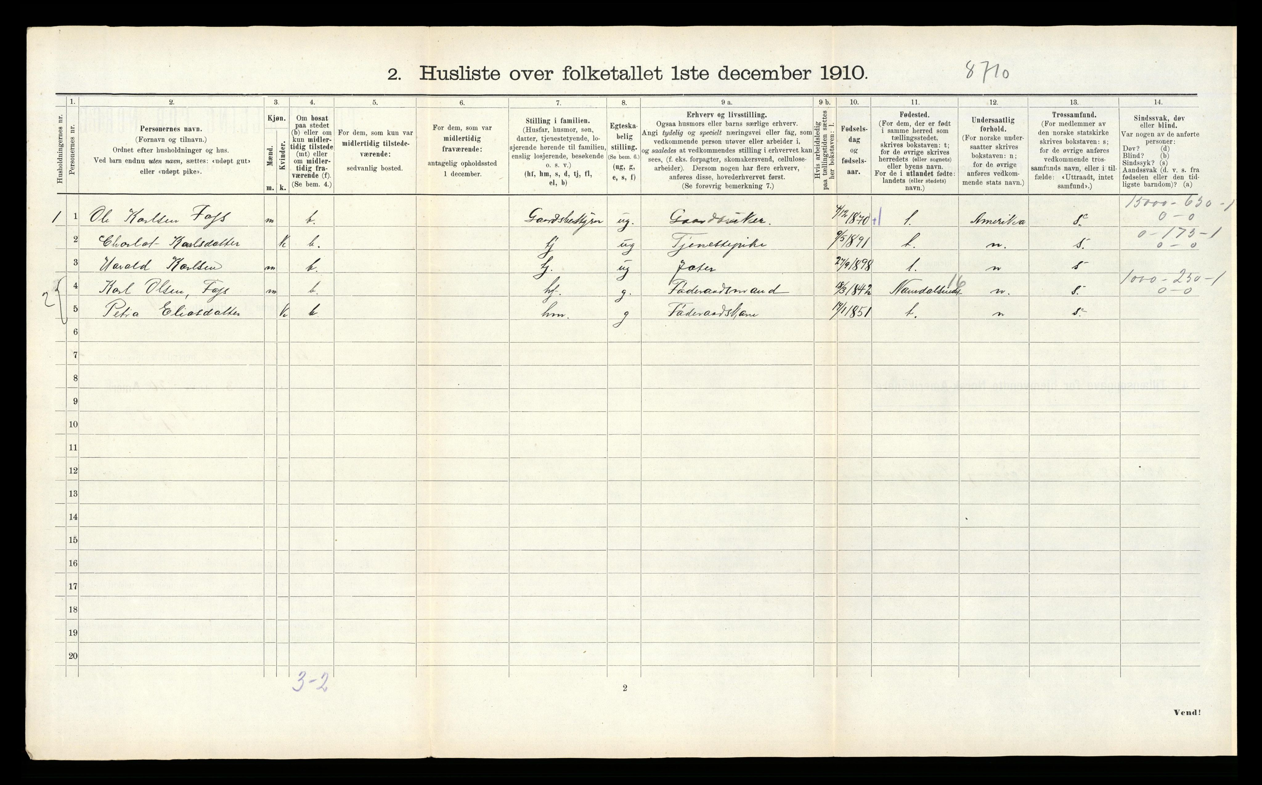 RA, 1910 census for Vemundvik, 1910, p. 379