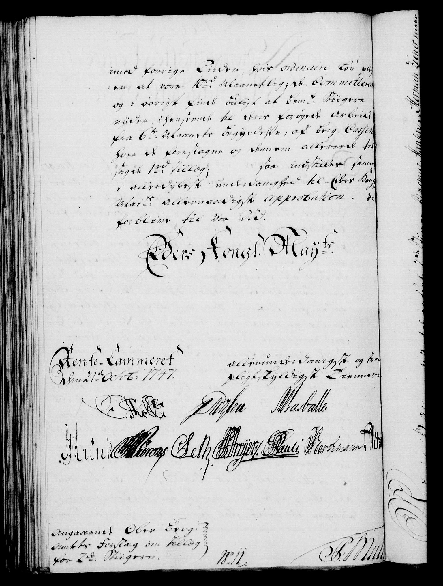 Rentekammeret, Kammerkanselliet, AV/RA-EA-3111/G/Gf/Gfa/L0029: Norsk relasjons- og resolusjonsprotokoll (merket RK 52.29), 1746-1747, p. 541