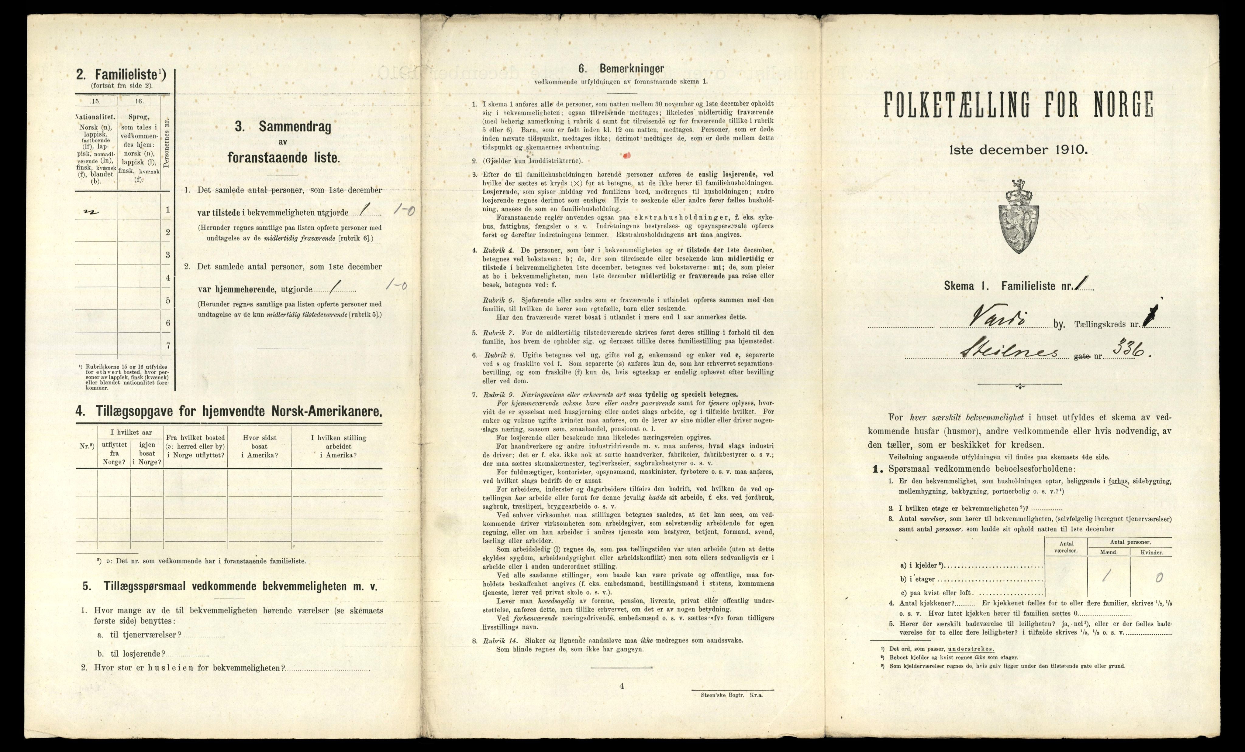 RA, 1910 census for Vardø, 1910, p. 326