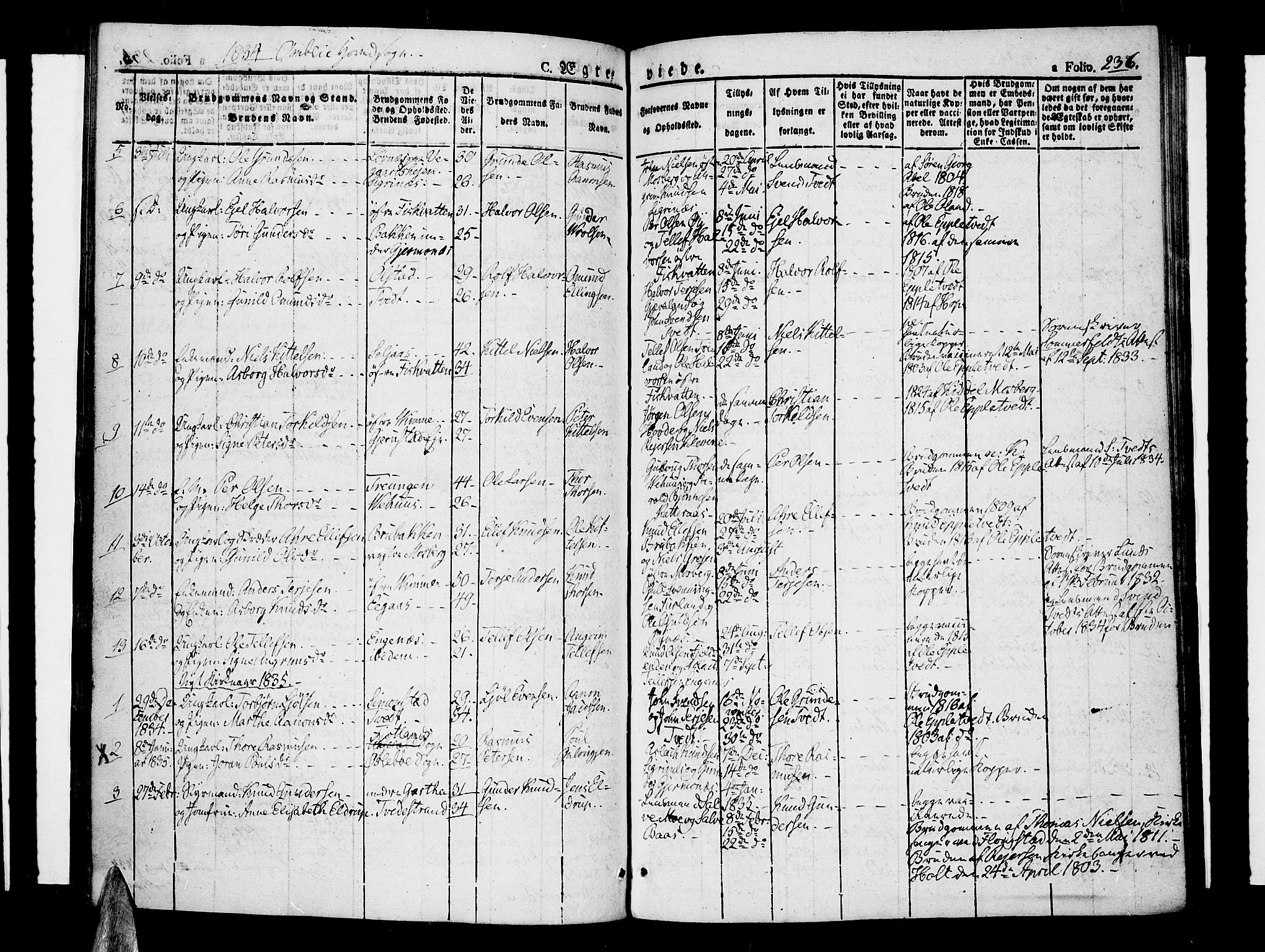 Åmli sokneprestkontor, SAK/1111-0050/F/Fa/Fac/L0007: Parish register (official) no. A 7 /1, 1829-1851, p. 236