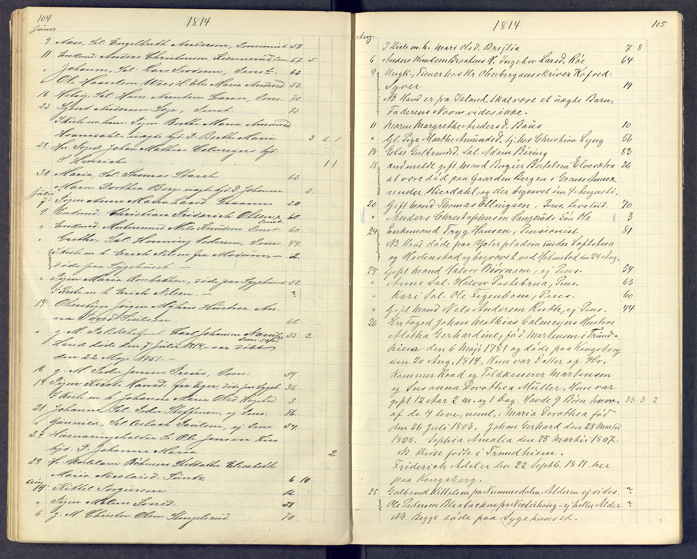 Kongsberg kirkebøker, SAKO/A-22/G/Ga/L0000e: Parish register (copy) no. 0e, 1795-1816, p. 104-105
