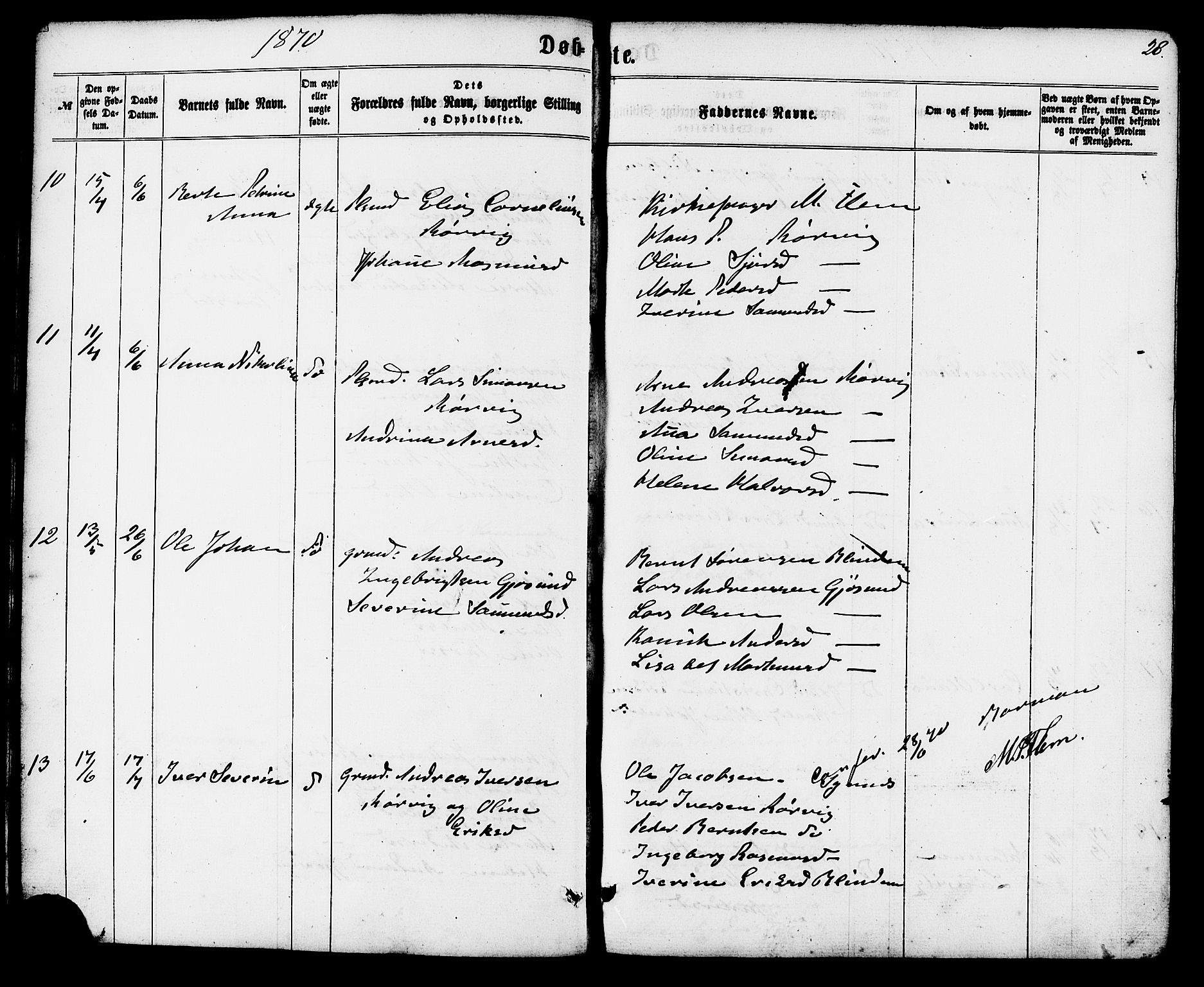 Ministerialprotokoller, klokkerbøker og fødselsregistre - Møre og Romsdal, SAT/A-1454/537/L0518: Parish register (official) no. 537A02, 1862-1876, p. 28