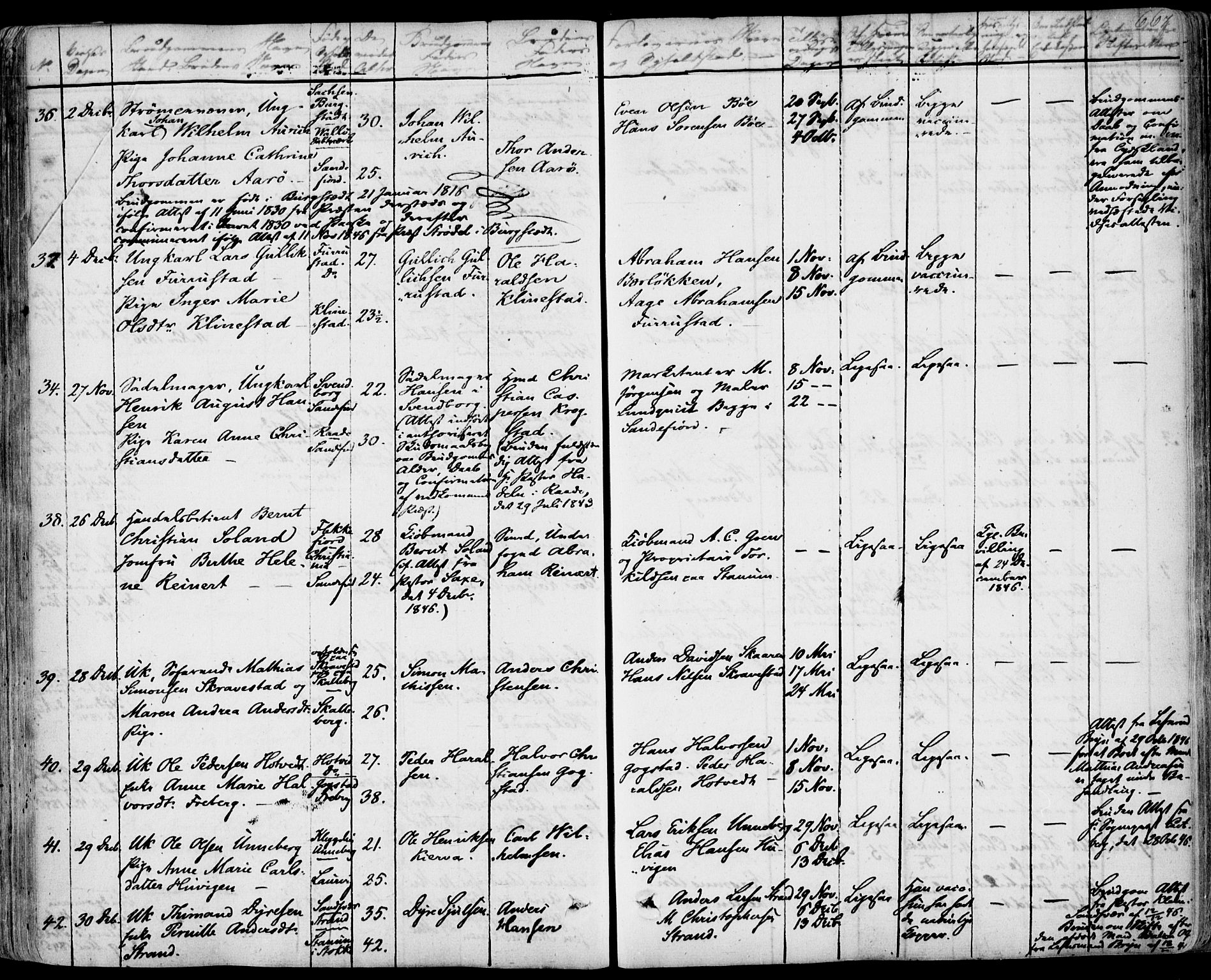 Sandar kirkebøker, AV/SAKO-A-243/F/Fa/L0005: Parish register (official) no. 5, 1832-1847, p. 666-667