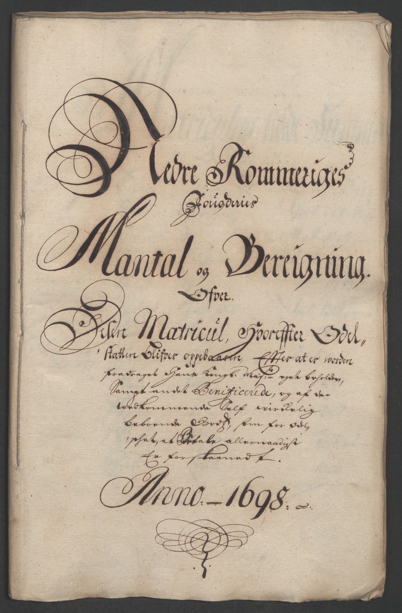 Rentekammeret inntil 1814, Reviderte regnskaper, Fogderegnskap, AV/RA-EA-4092/R11/L0581: Fogderegnskap Nedre Romerike, 1698, p. 126