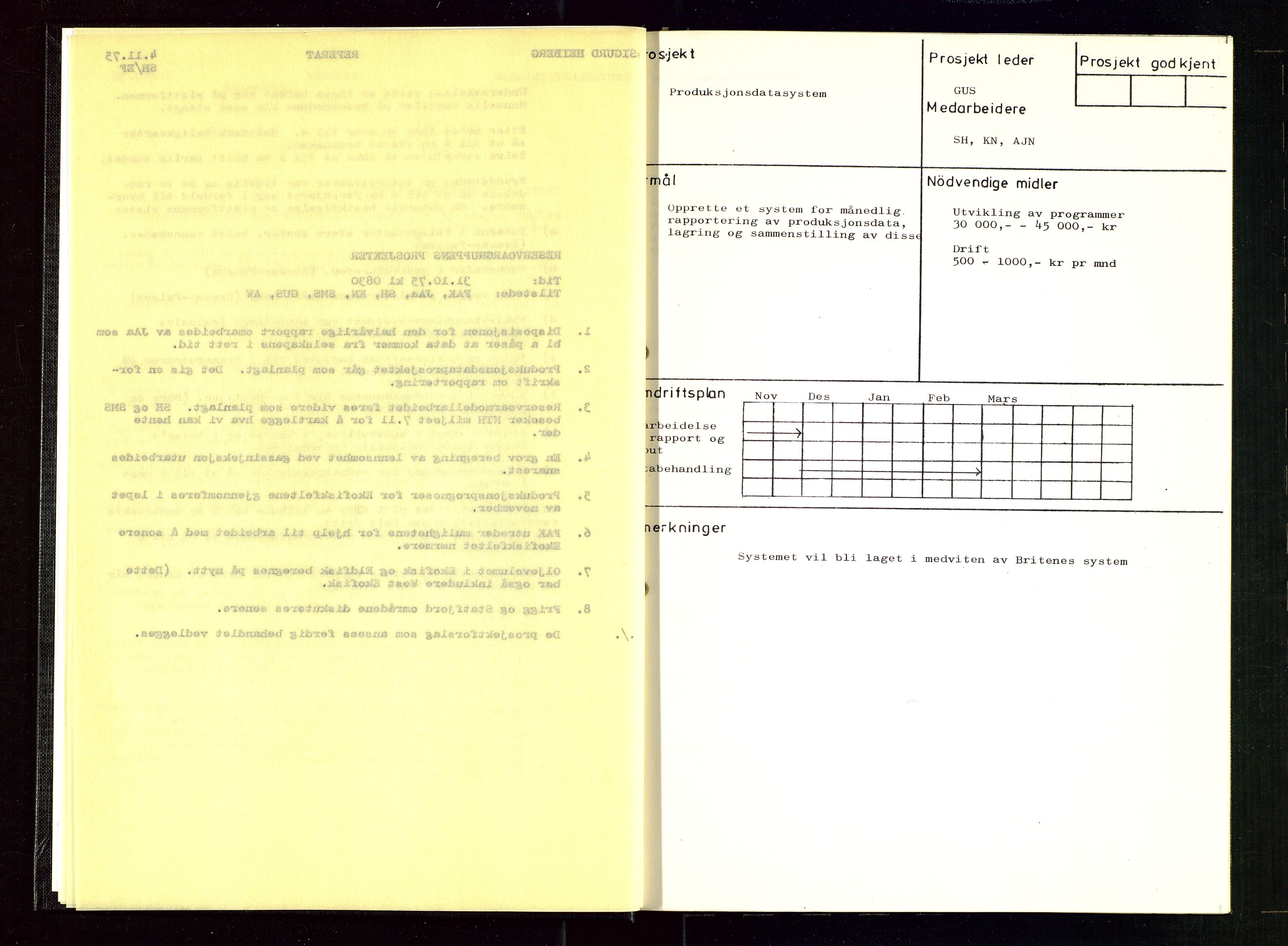 Oljedirektoratet, AV/SAST-A-101366/Aa/L0006: Referatprotokoller, 1975