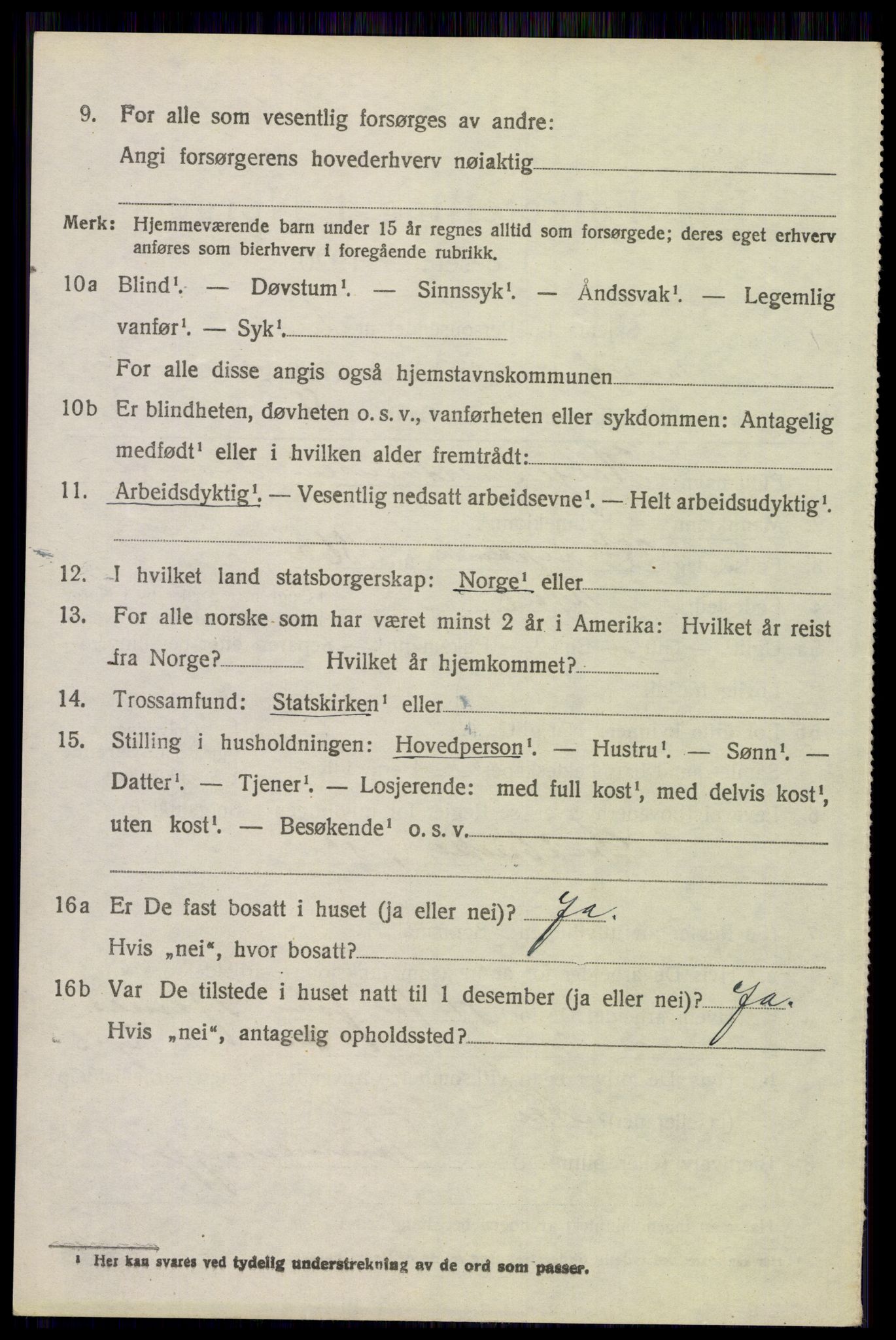 SAH, 1920 census for Trysil, 1920, p. 16094