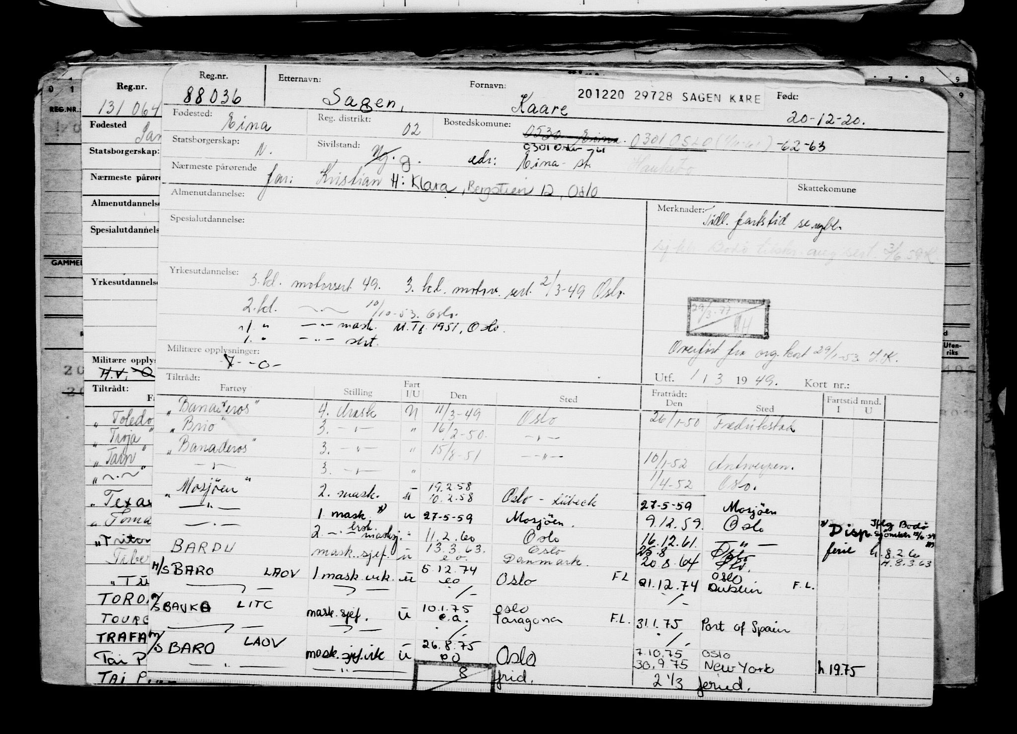 Direktoratet for sjømenn, AV/RA-S-3545/G/Gb/L0188: Hovedkort, 1920, p. 479