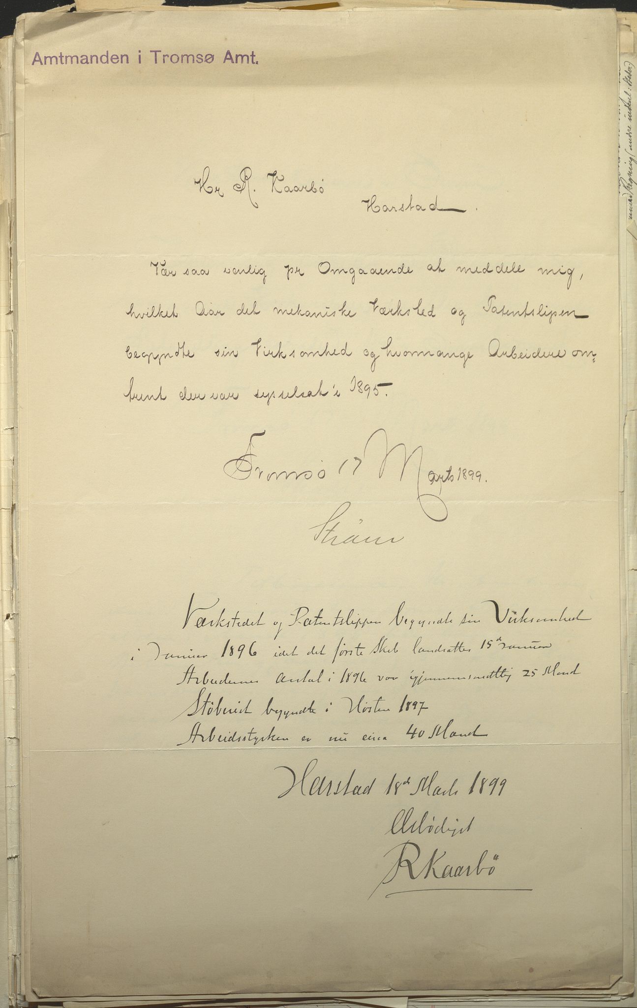 Fylkesmannen i Troms, AV/SATØ-S-0001/A7.25.1/L2072: Femårsberetninger, 1891-1900, p. 33