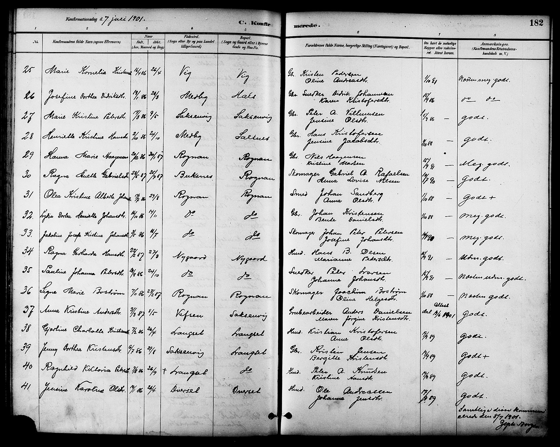 Ministerialprotokoller, klokkerbøker og fødselsregistre - Nordland, AV/SAT-A-1459/847/L0669: Parish register (official) no. 847A09, 1887-1901, p. 182