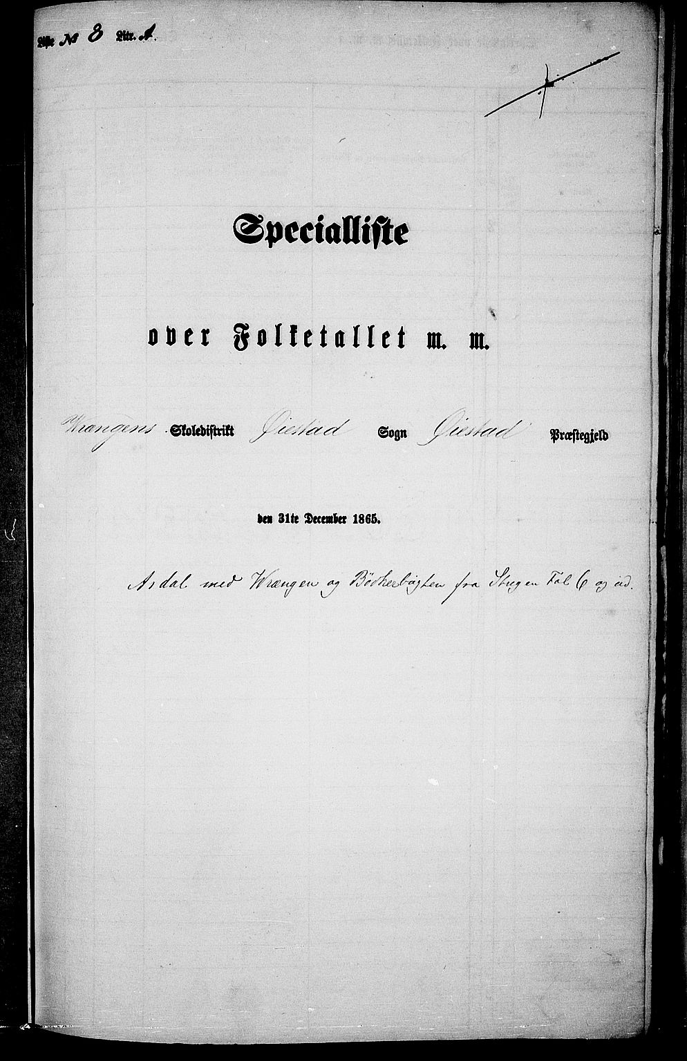 RA, 1865 census for Øyestad, 1865, p. 118