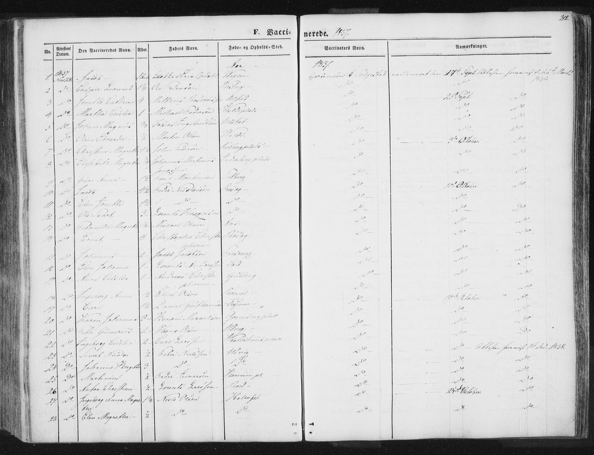 Ministerialprotokoller, klokkerbøker og fødselsregistre - Nord-Trøndelag, SAT/A-1458/741/L0392: Parish register (official) no. 741A06, 1836-1848, p. 312