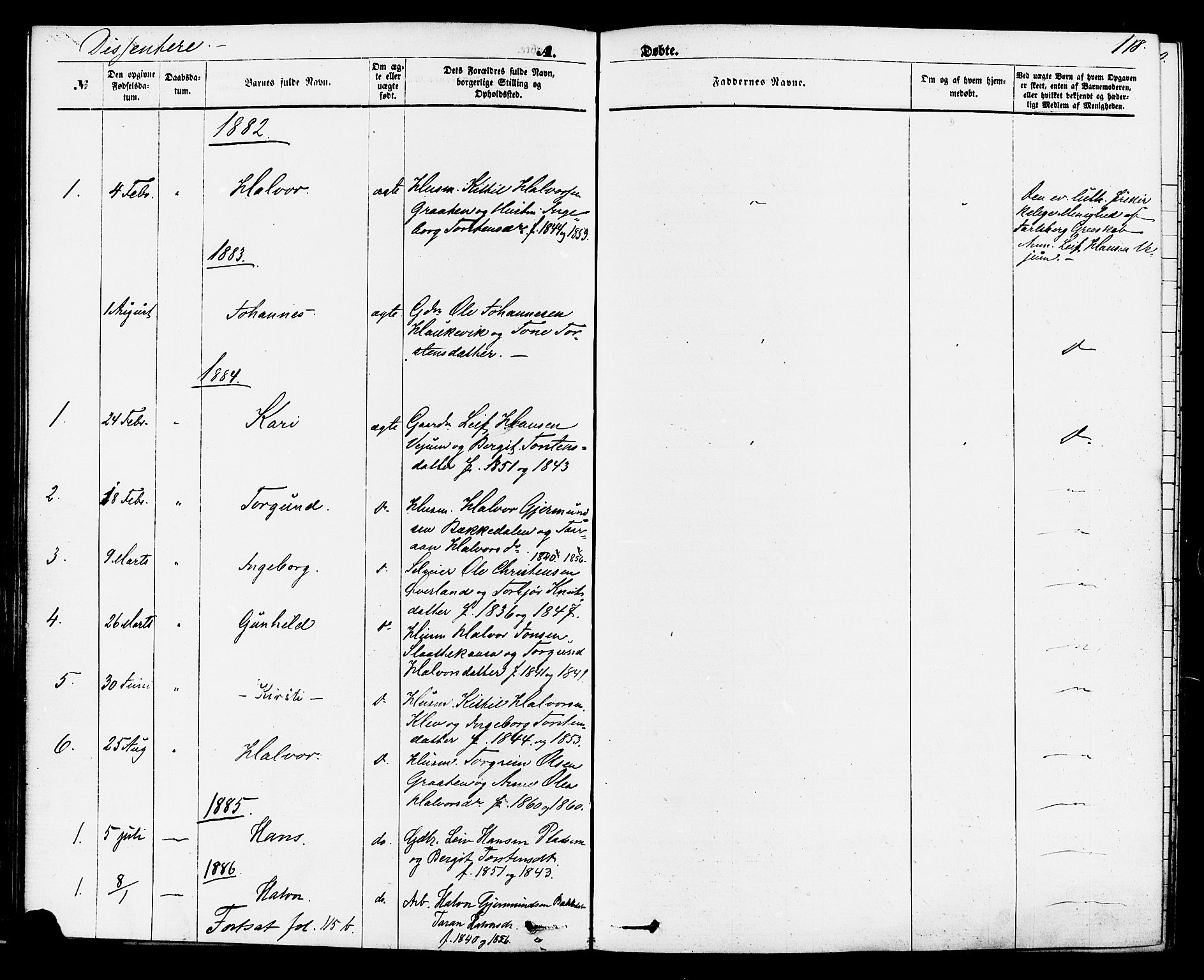 Sauherad kirkebøker, SAKO/A-298/F/Fa/L0008: Parish register (official) no. I 8, 1873-1886, p. 118