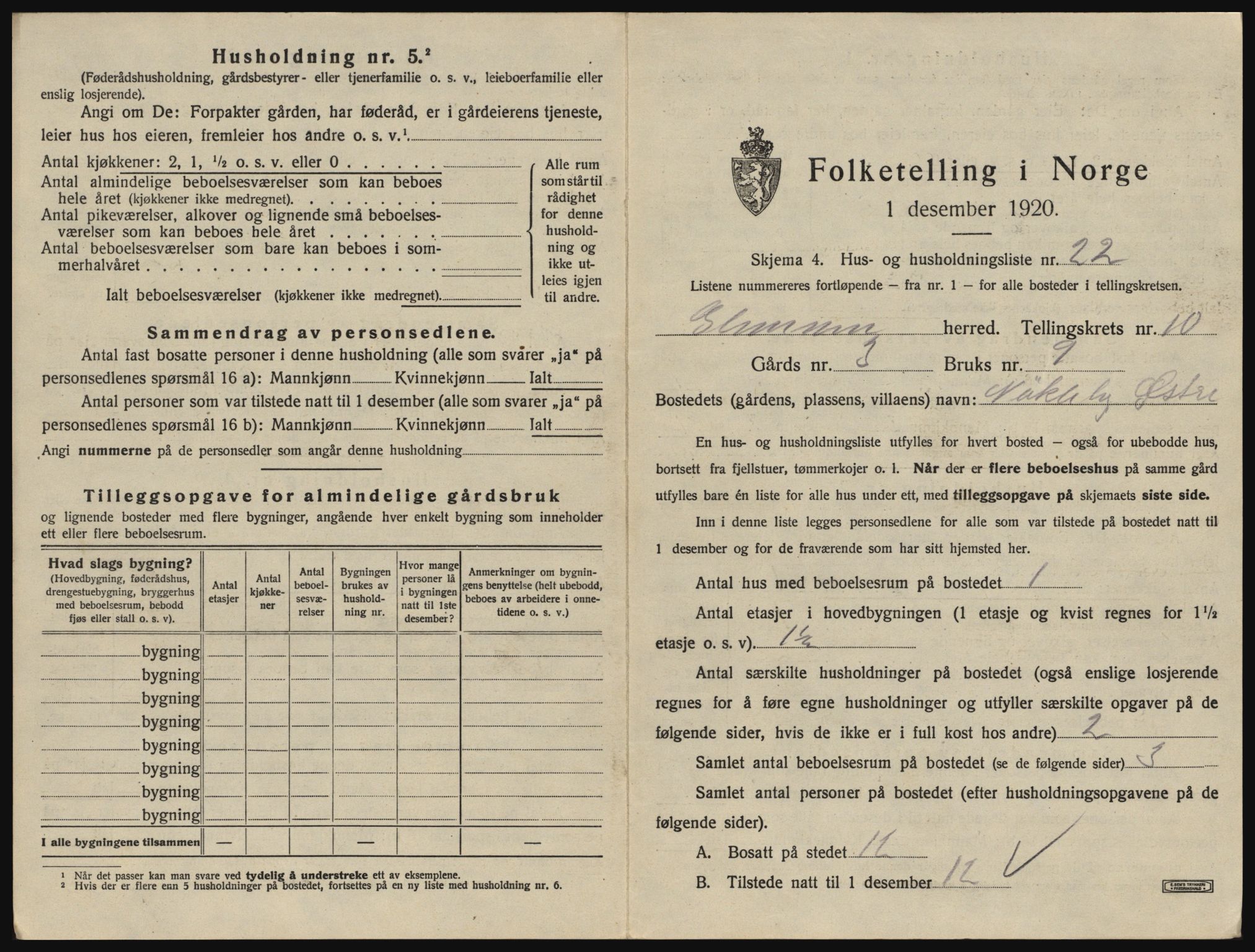 SAO, 1920 census for Glemmen, 1920, p. 1967