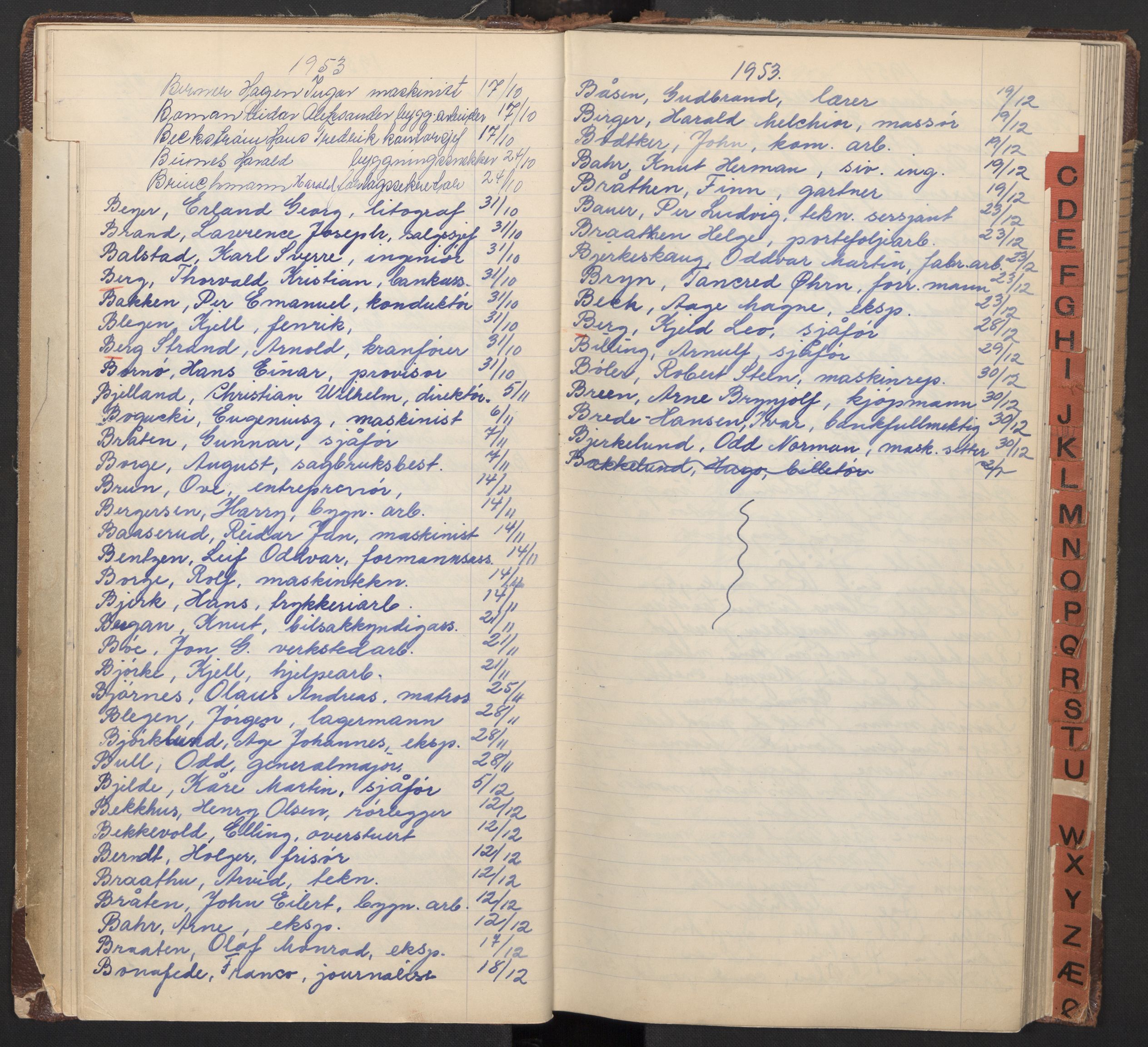 Oslo byfogd avd. I, AV/SAO-A-10220/L/La/L0008: Vigselsregister, 1951-1954, p. 23