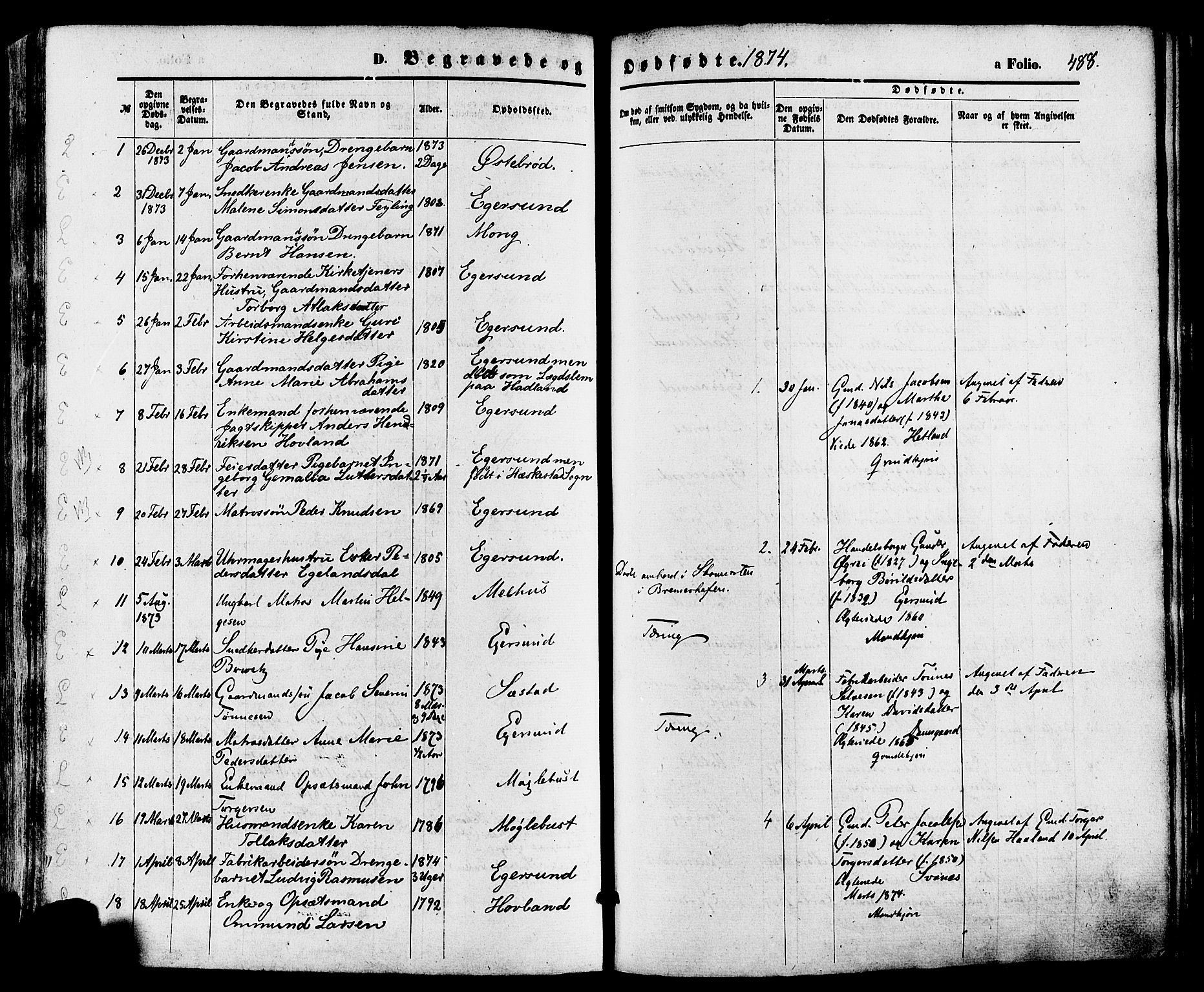 Eigersund sokneprestkontor, SAST/A-101807/S08/L0014: Parish register (official) no. A 13, 1866-1878, p. 488