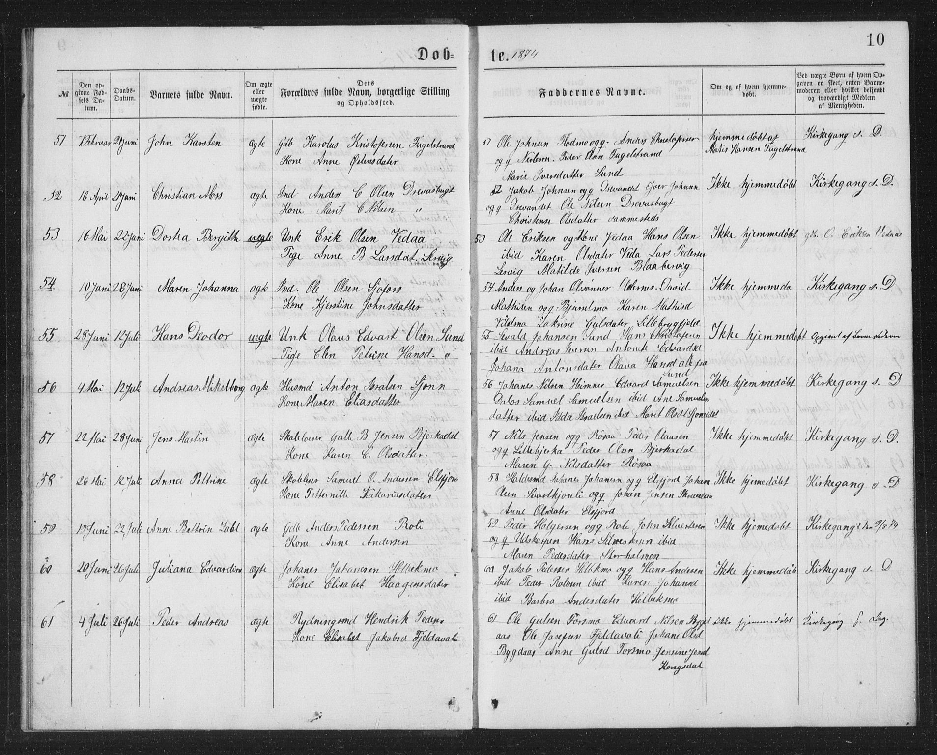 Ministerialprotokoller, klokkerbøker og fødselsregistre - Nordland, AV/SAT-A-1459/825/L0369: Parish register (copy) no. 825C06, 1873-1885, p. 10