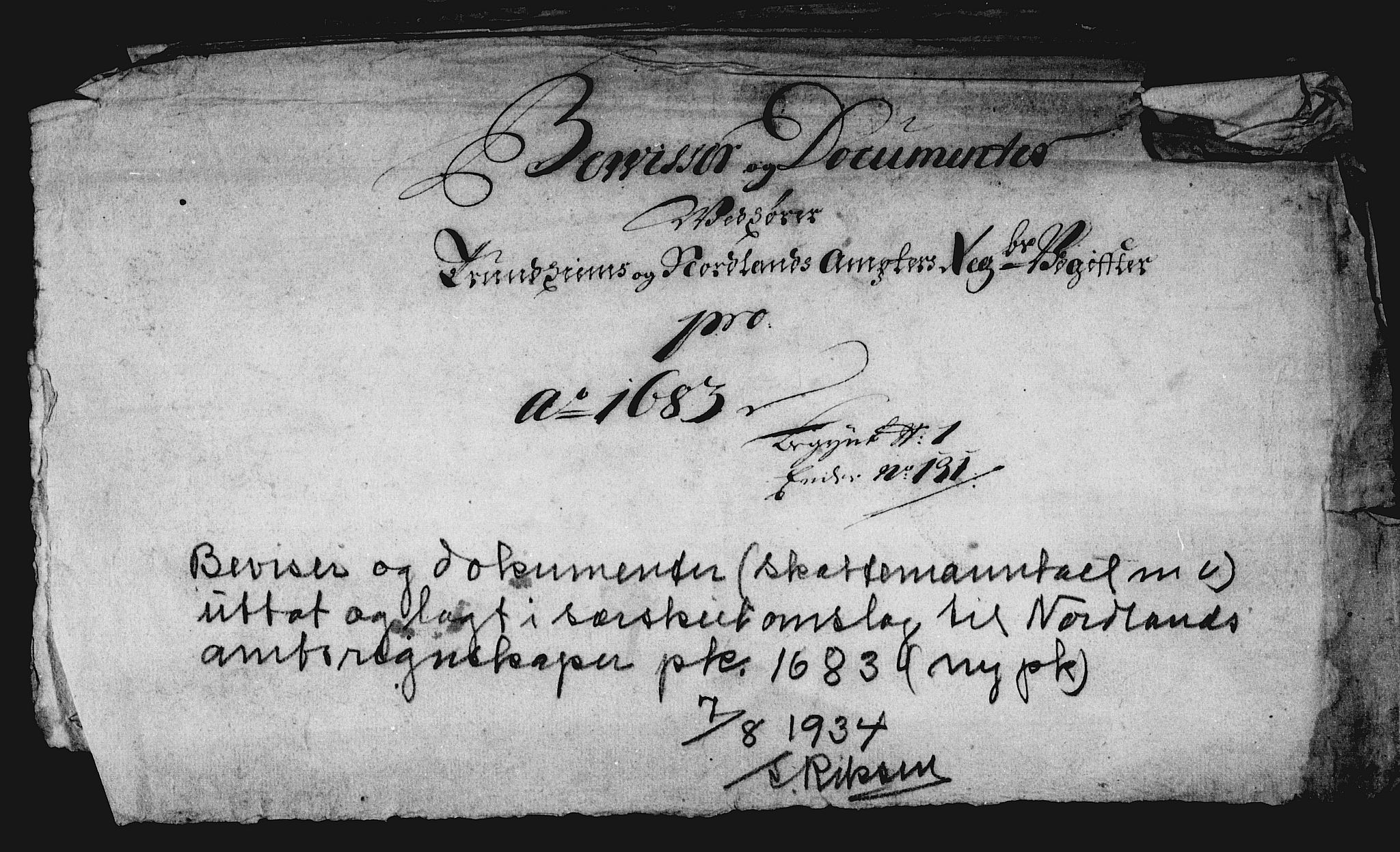 Rentekammeret inntil 1814, Reviderte regnskaper, Stiftamtstueregnskaper, Trondheim stiftamt og Nordland amt, AV/RA-EA-6044/R/Rg/L0074: Trondheim stiftamt og Nordland amt, 1683