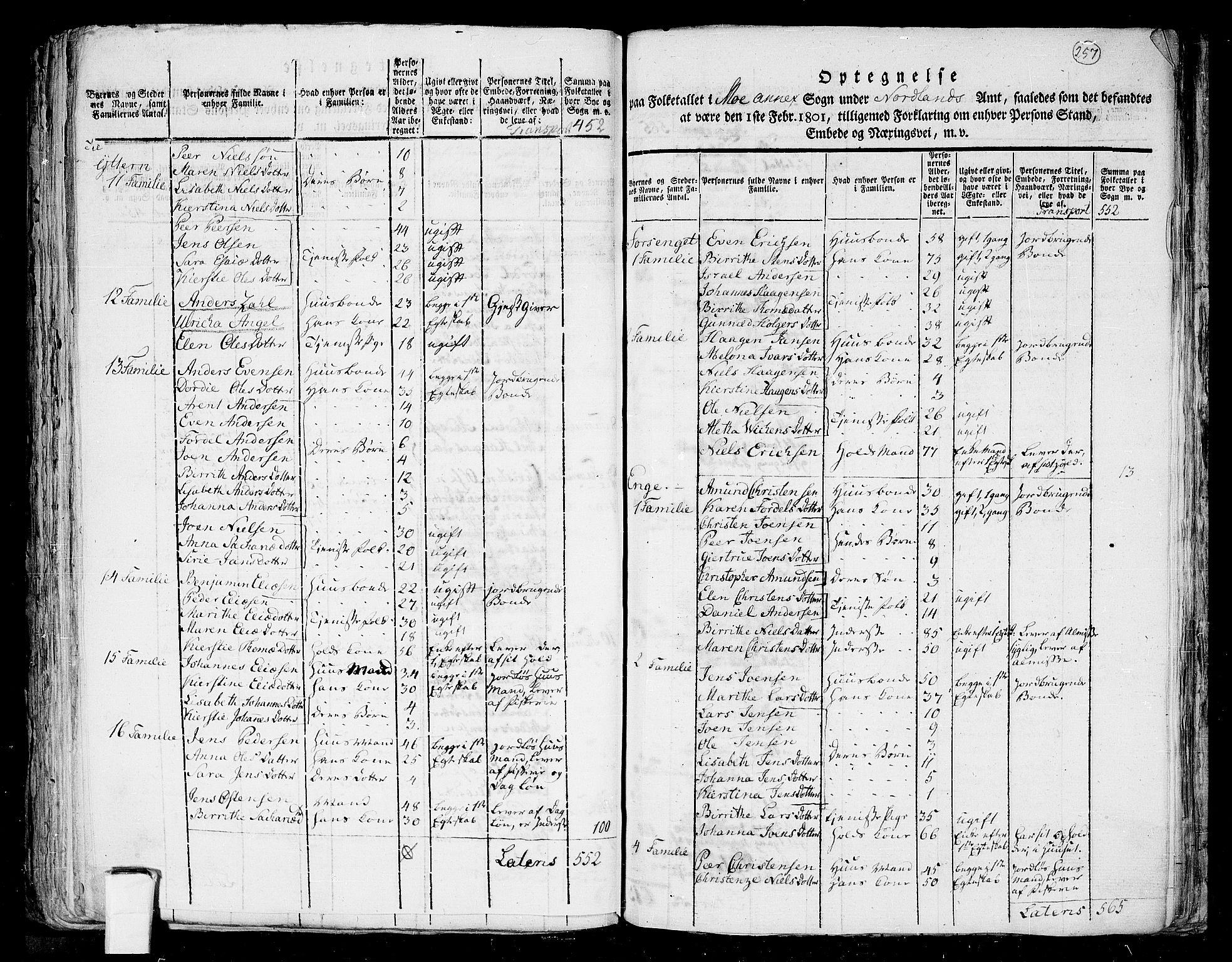 RA, 1801 census for 1833P Rana, 1801, p. 256b-257a