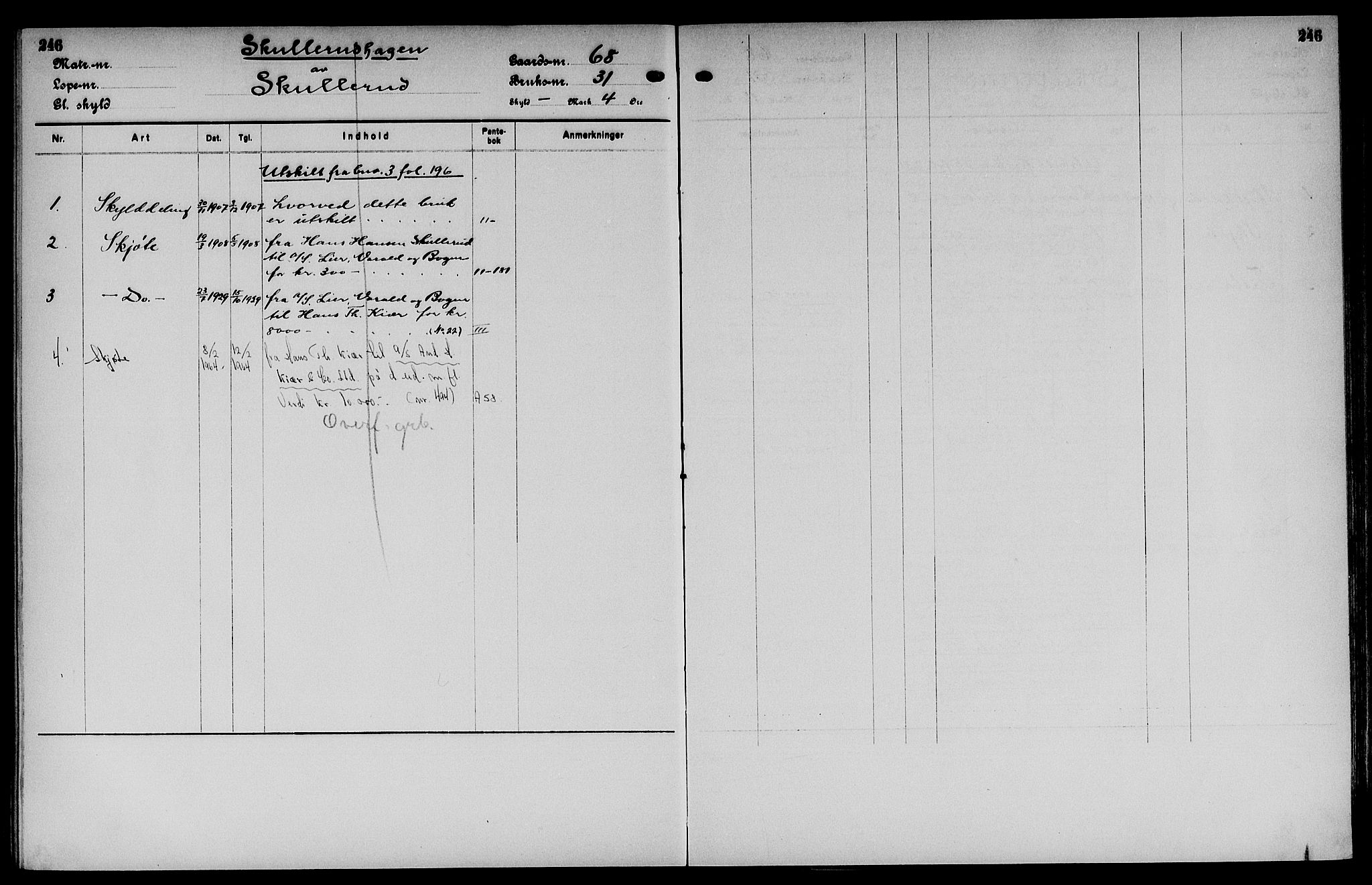 Vinger og Odal sorenskriveri, SAH/TING-022/H/Ha/Hac/Hacc/L0011: Mortgage register no. 3.11, 1923, p. 246