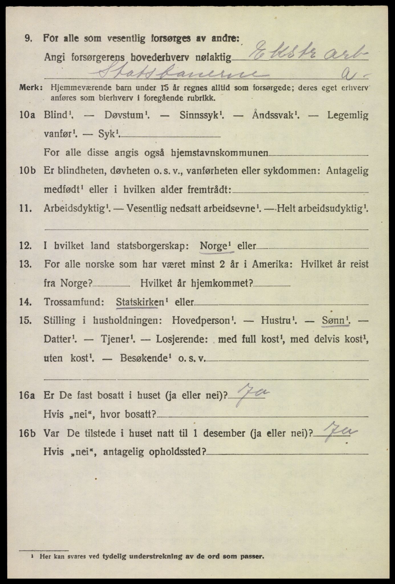 SAH, 1920 census for Stange, 1920, p. 3802