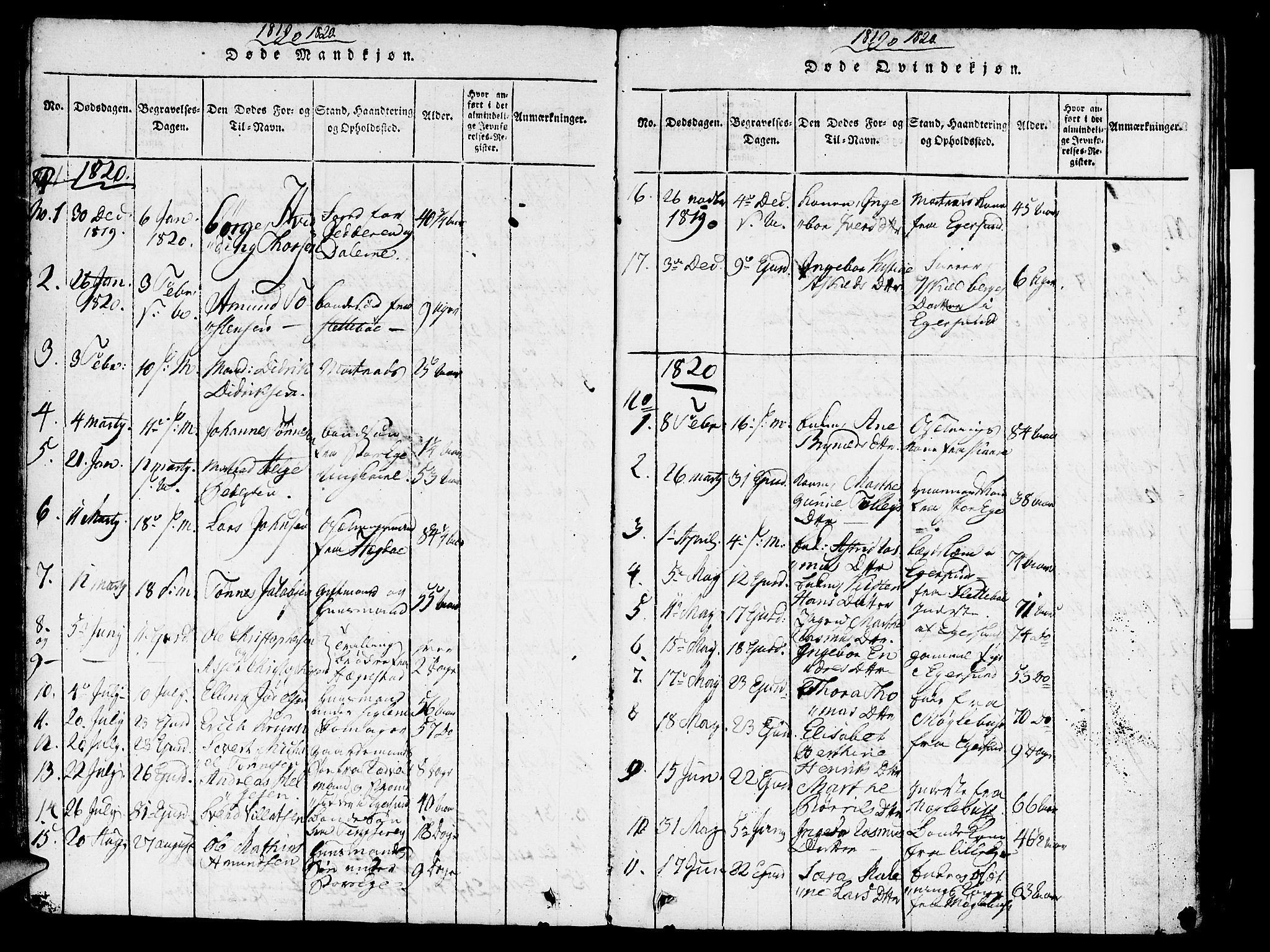 Eigersund sokneprestkontor, AV/SAST-A-101807/S08/L0007: Parish register (official) no. A 7, 1815-1827