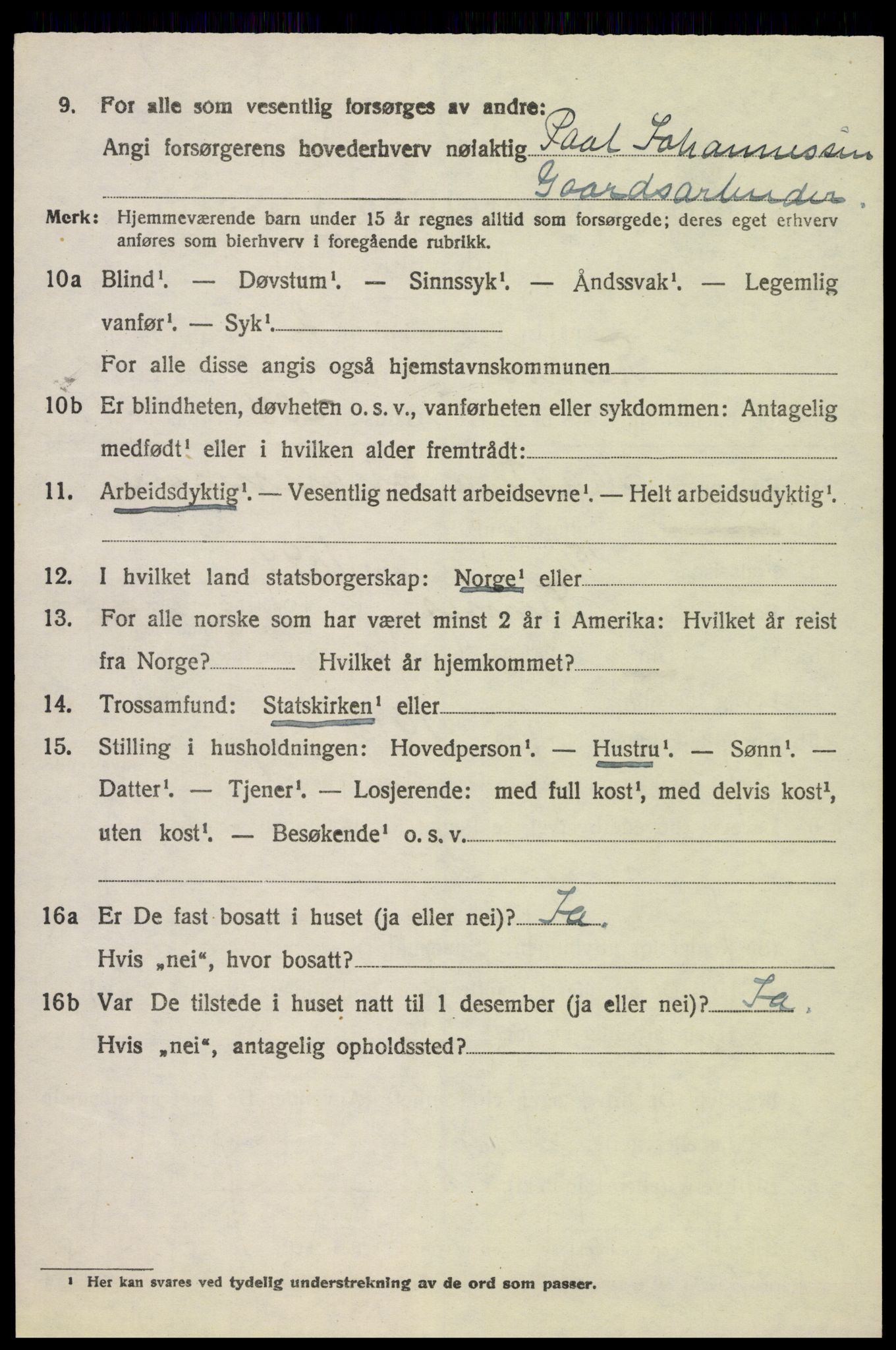 SAH, 1920 census for Furnes, 1920, p. 6964