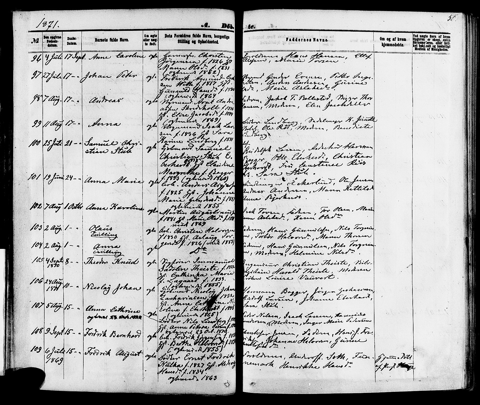 Skien kirkebøker, SAKO/A-302/F/Fa/L0008: Parish register (official) no. 8, 1866-1877, p. 50