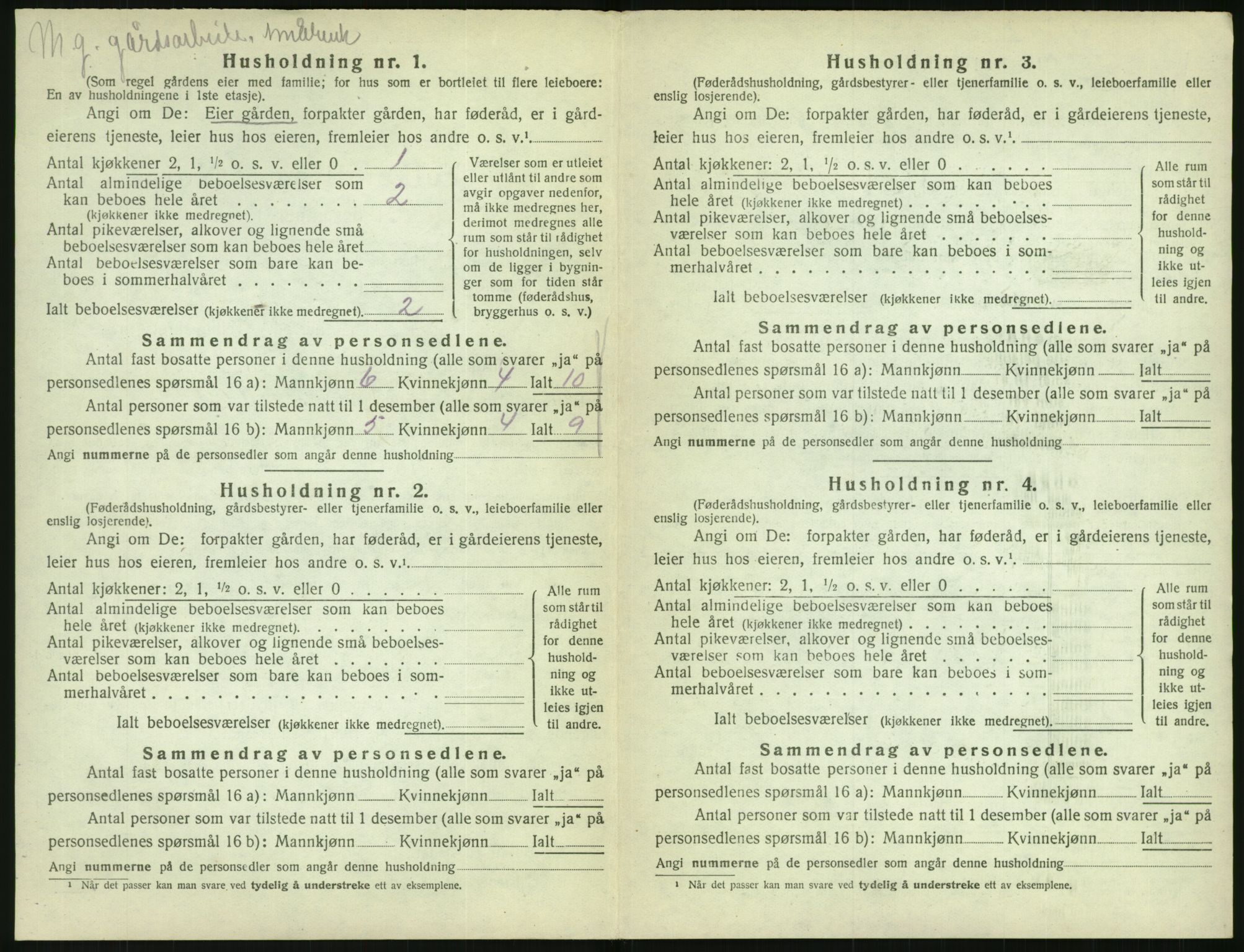 SAK, 1920 census for Vegårshei, 1920, p. 515