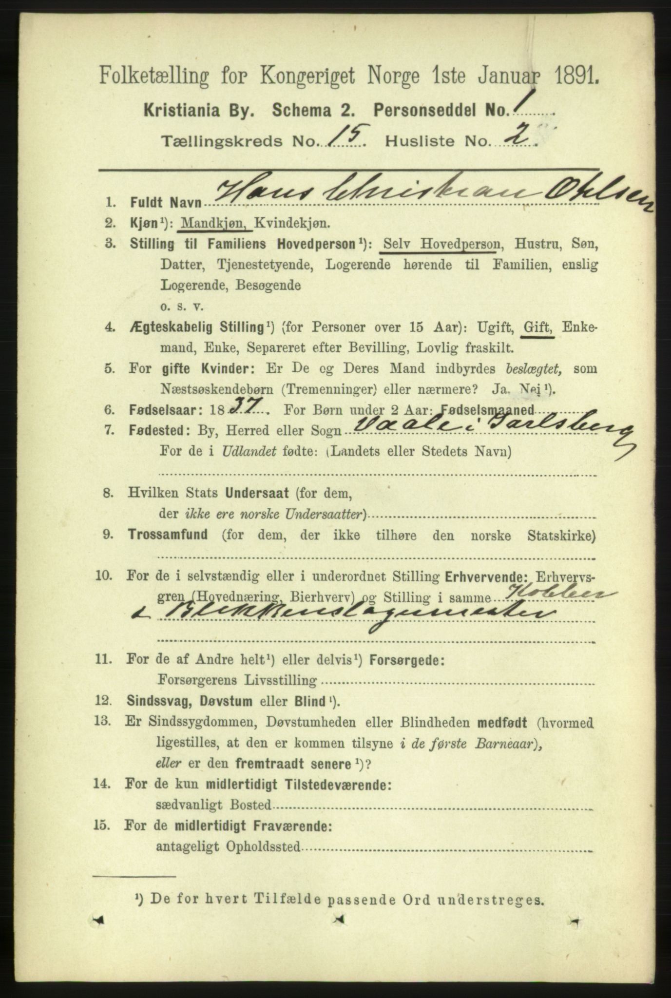 RA, 1891 census for 0301 Kristiania, 1891, p. 6834