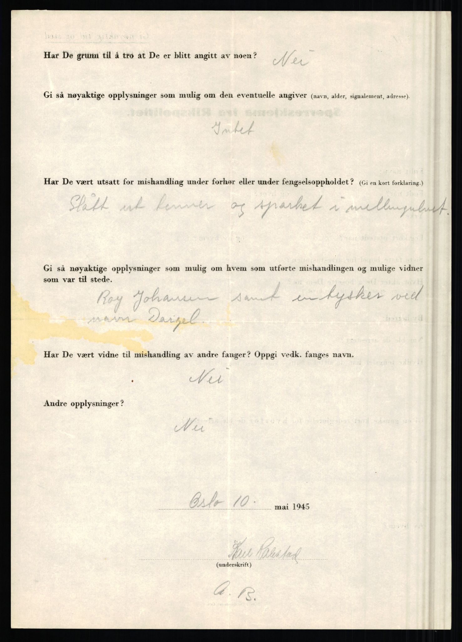 Rikspolitisjefen, AV/RA-S-1560/L/L0014: Pettersen, Aksel - Savosnick, Ernst, 1940-1945, p. 239