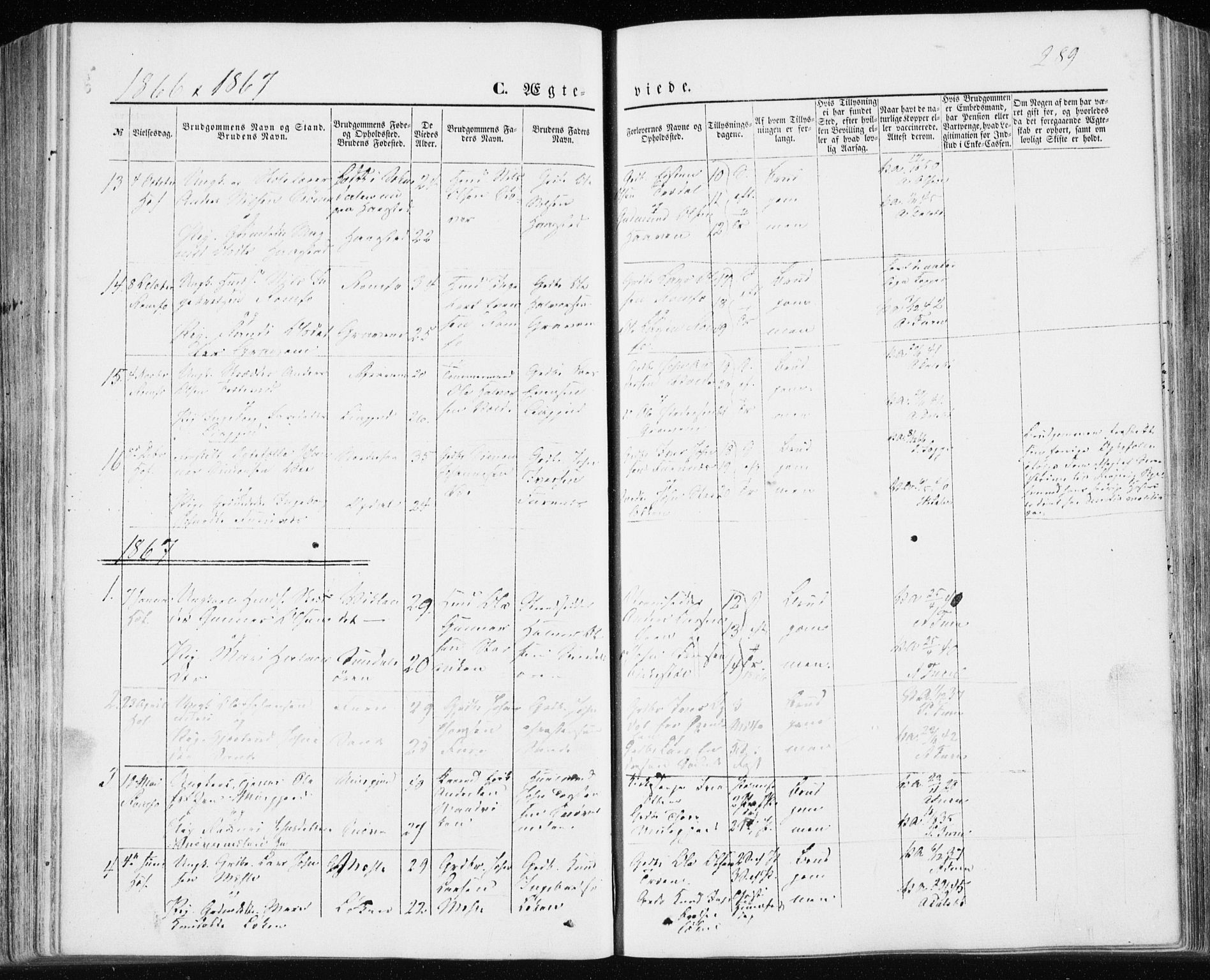 Ministerialprotokoller, klokkerbøker og fødselsregistre - Møre og Romsdal, AV/SAT-A-1454/590/L1013: Parish register (official) no. 590A05, 1847-1877, p. 289