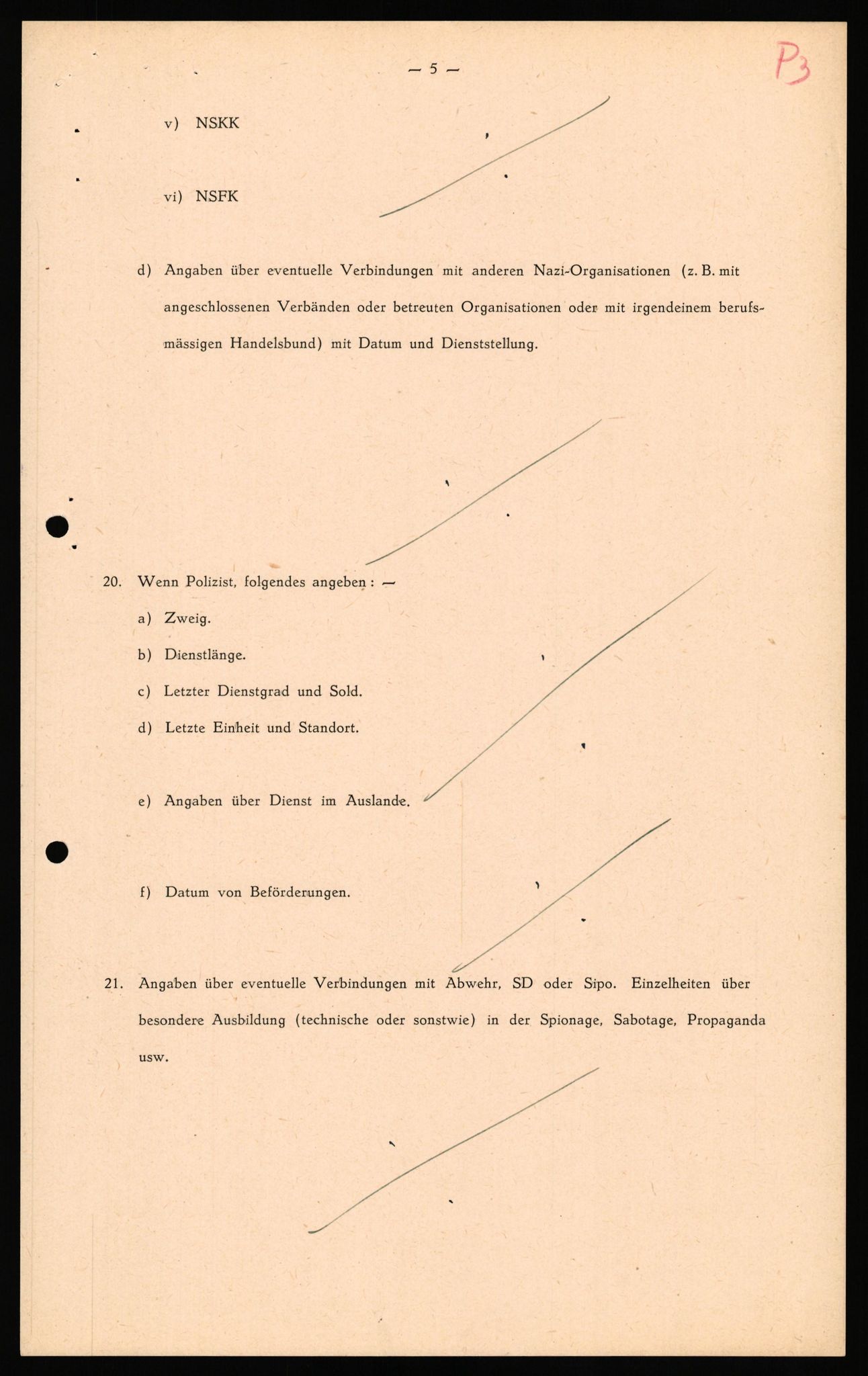 Forsvaret, Forsvarets overkommando II, AV/RA-RAFA-3915/D/Db/L0040: CI Questionaires. Tyske okkupasjonsstyrker i Norge. Østerrikere., 1945-1946, p. 7