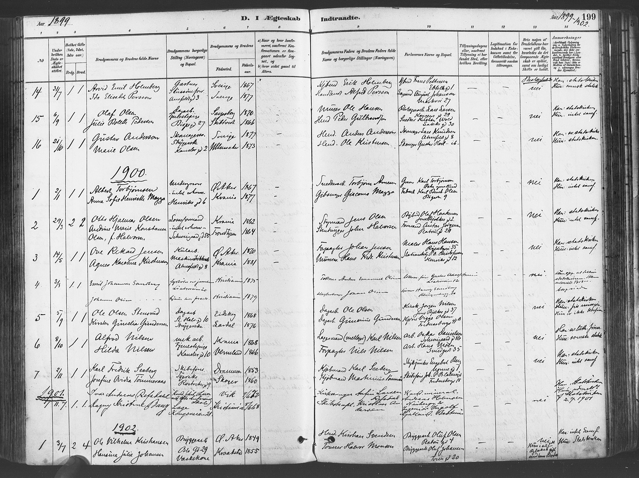 Gamlebyen prestekontor Kirkebøker, SAO/A-10884/F/Fa/L0006: Parish register (official) no. 6, 1881-1890, p. 199