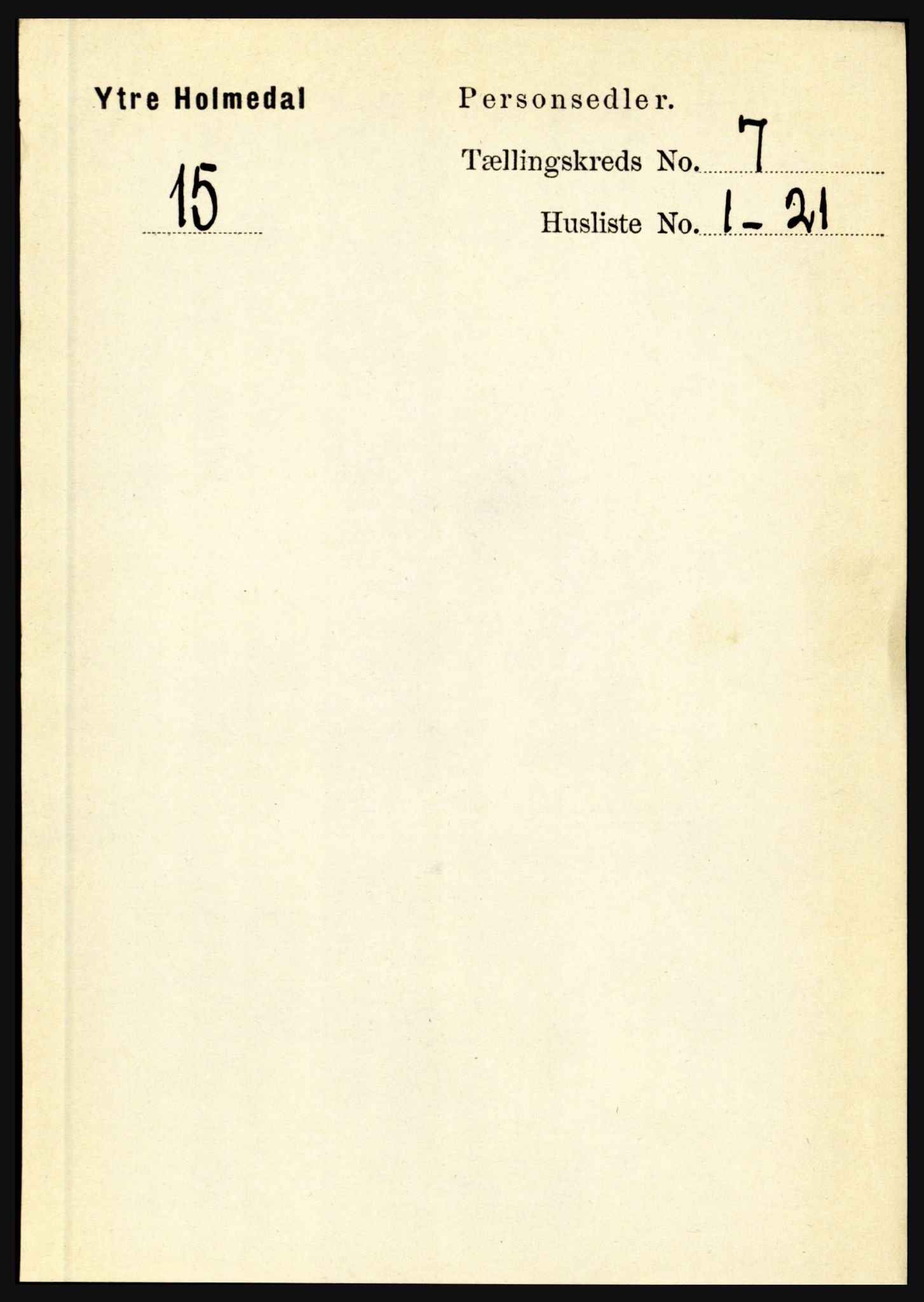 RA, 1891 census for 1429 Ytre Holmedal, 1891, p. 1590